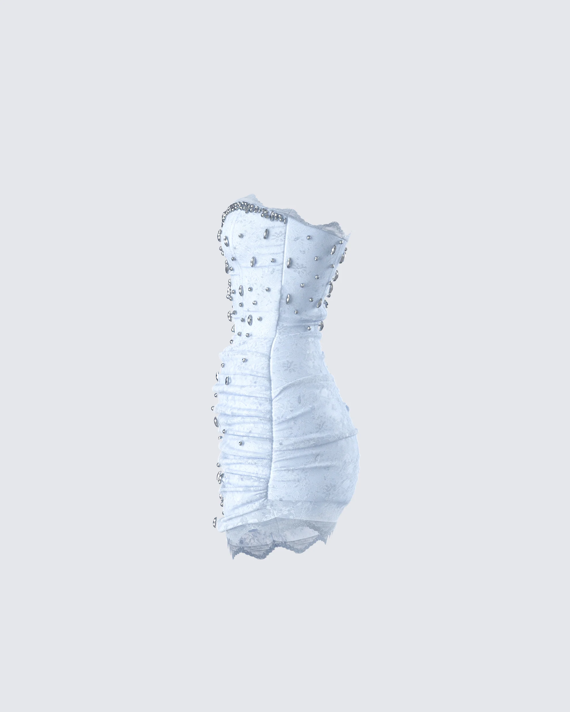 Clarisse Baby Blue Hand Beaded Rhinestone Dress - Image 2