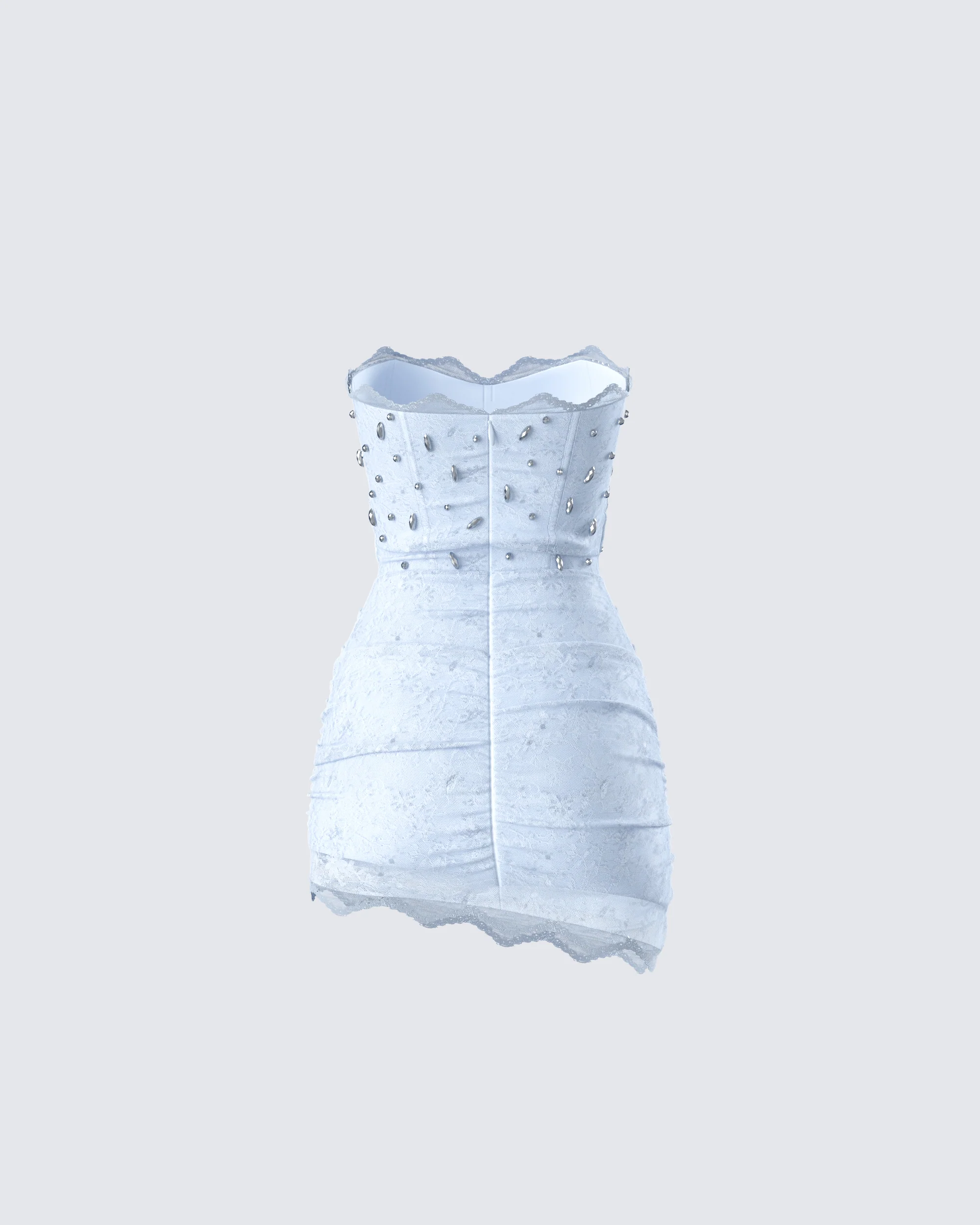 Clarisse Baby Blue Hand Beaded Rhinestone Dress - Image 3