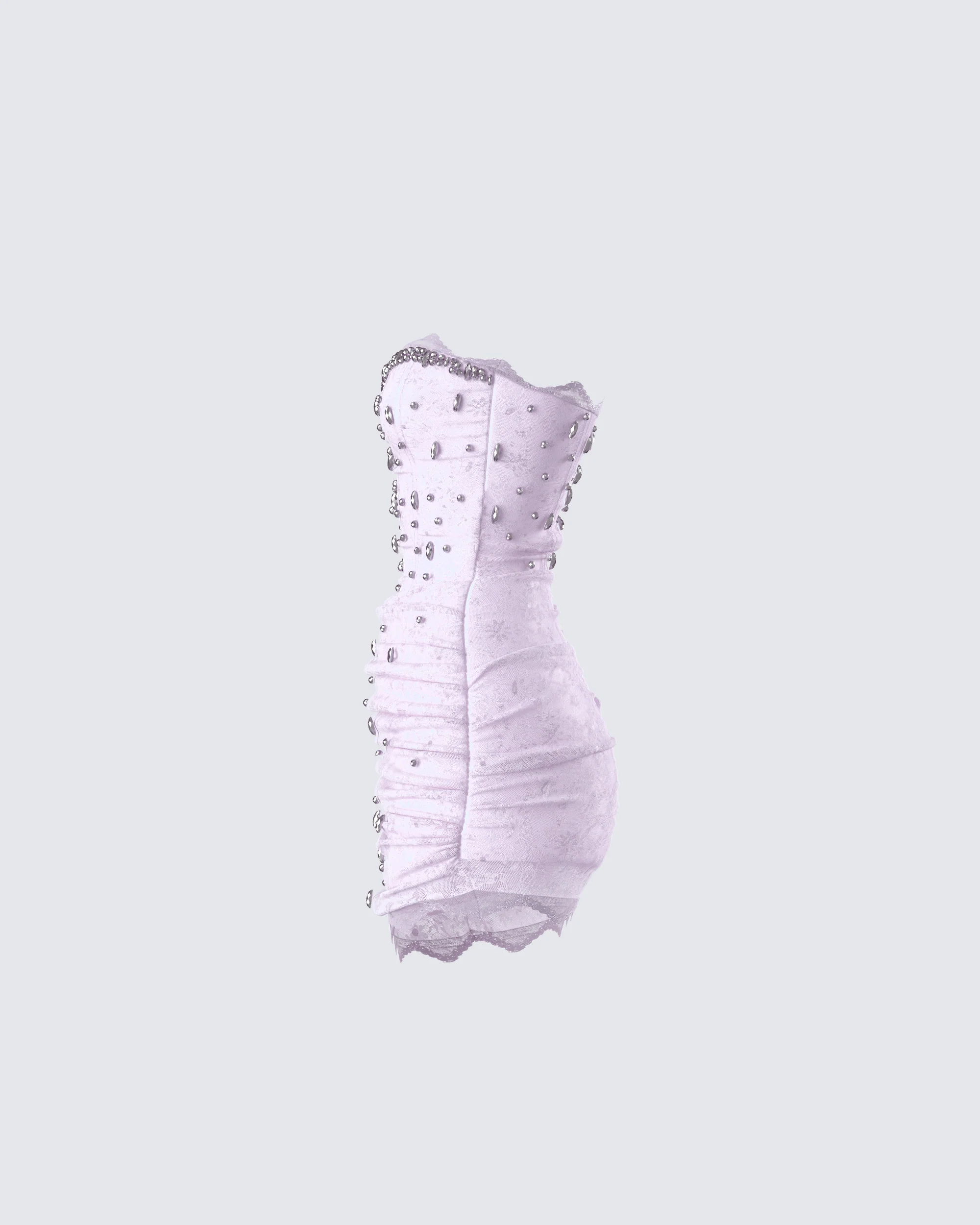 Clarisse Pink Hand Beaded Rhinestone Dress - Image 2