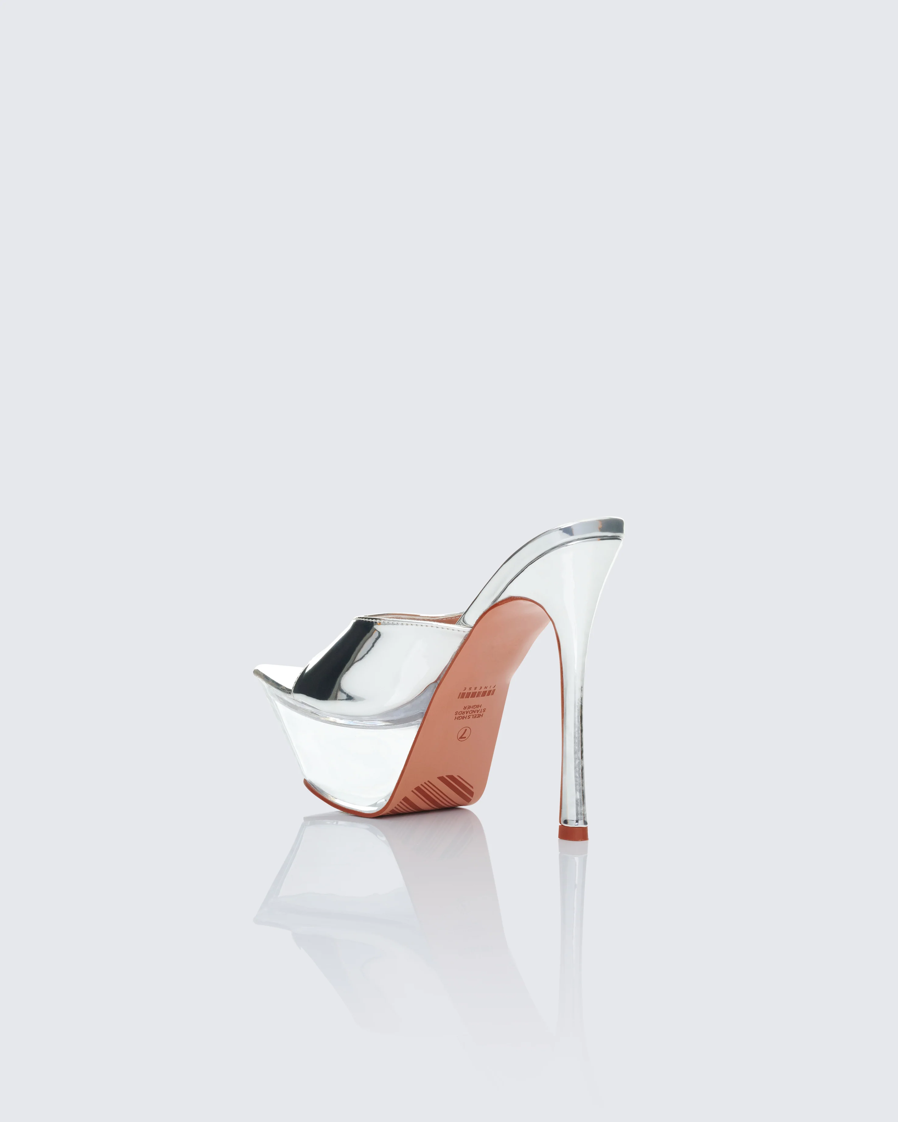 Clover Clear Perspex Pointed Platform Mules - Image 3