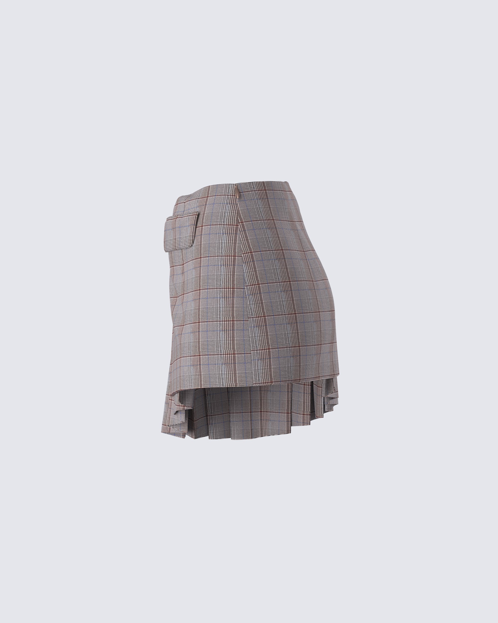 Colby Brown Plaid Mini Skirt - Image 2