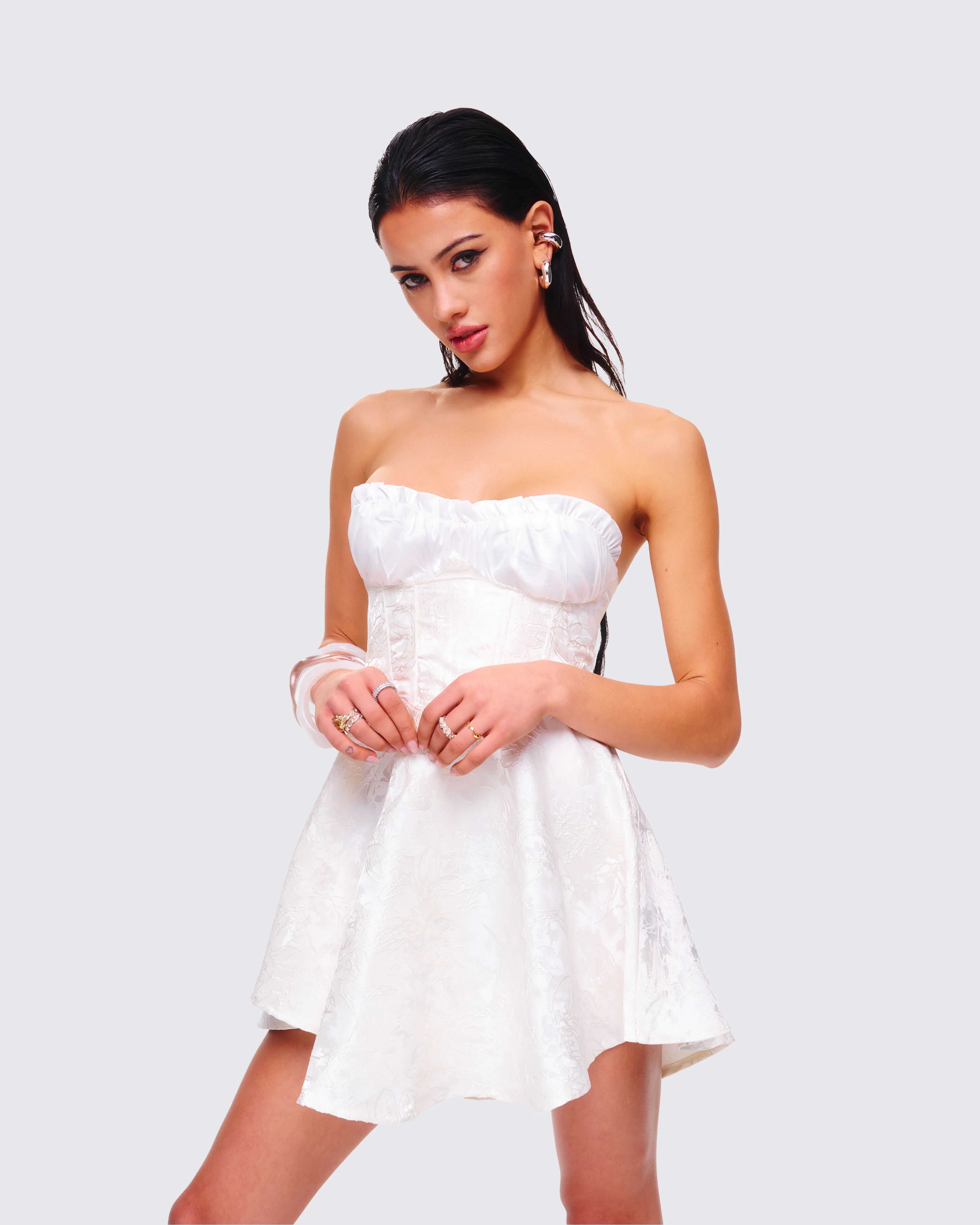 Connie White Mini Dress - Image 8