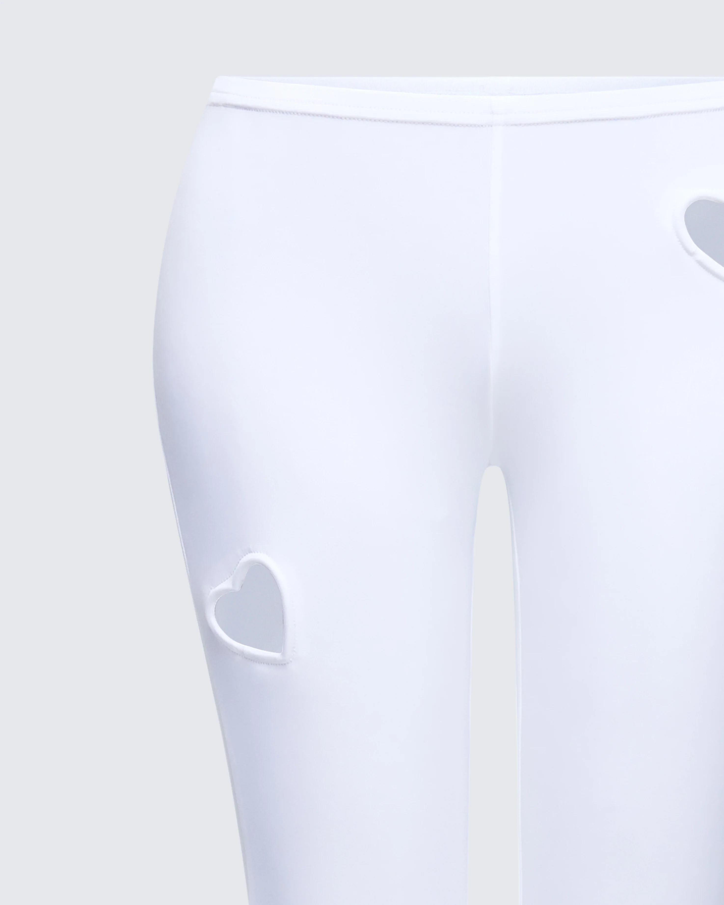 Cora White Jersey Heart Detail Pant - Image 6