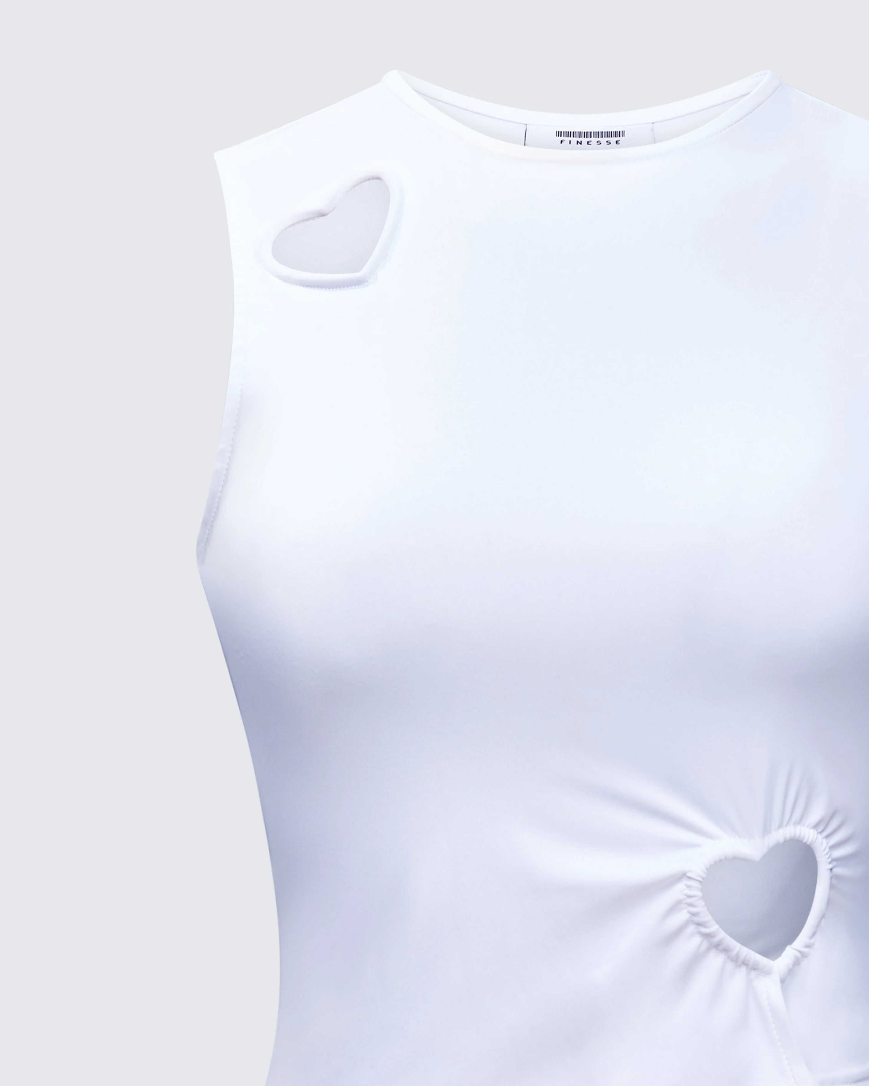 Cora White Jersey Heart Detail Top - Image 6