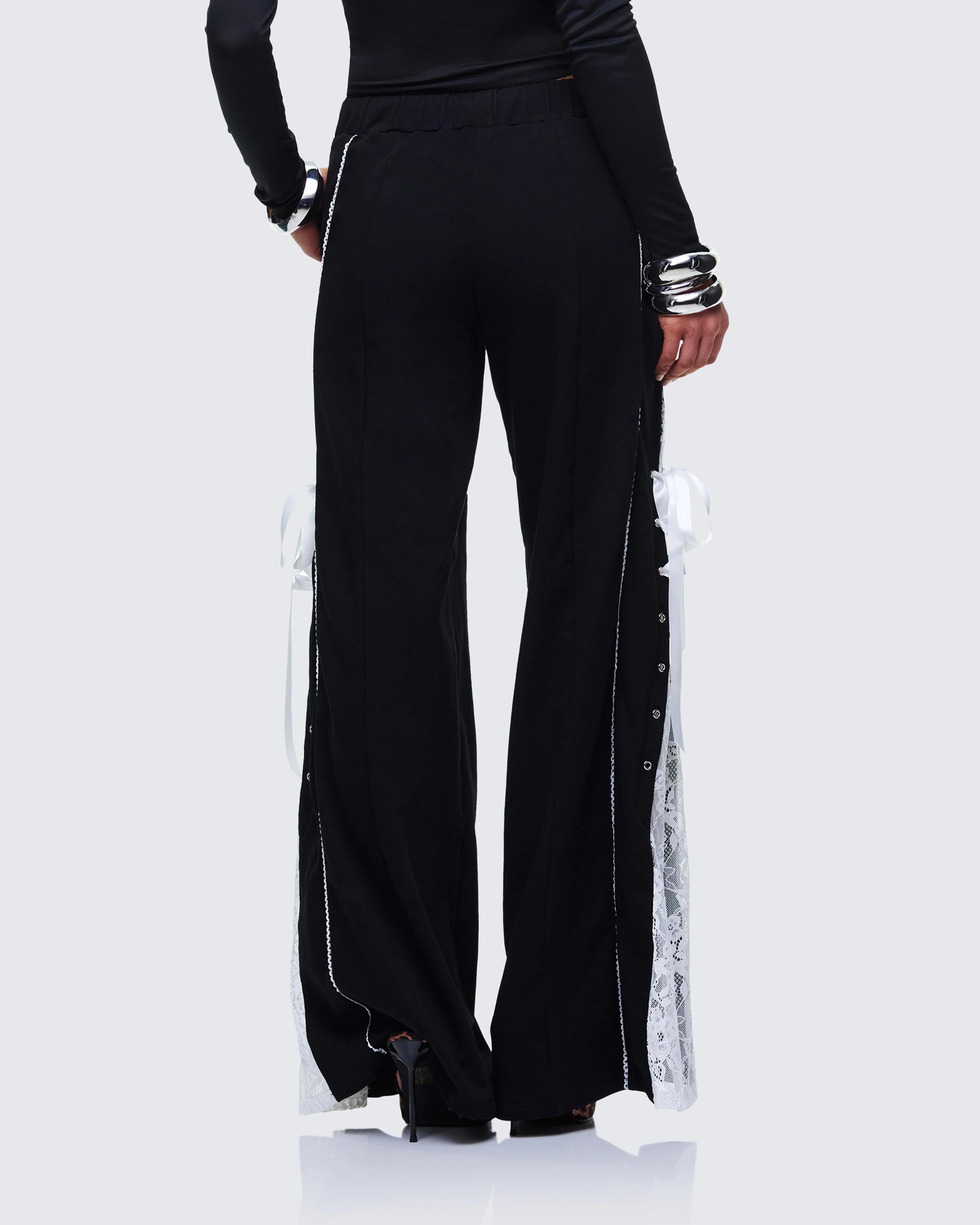 Corbyn Black Lace Window Sweatpants - Image 4