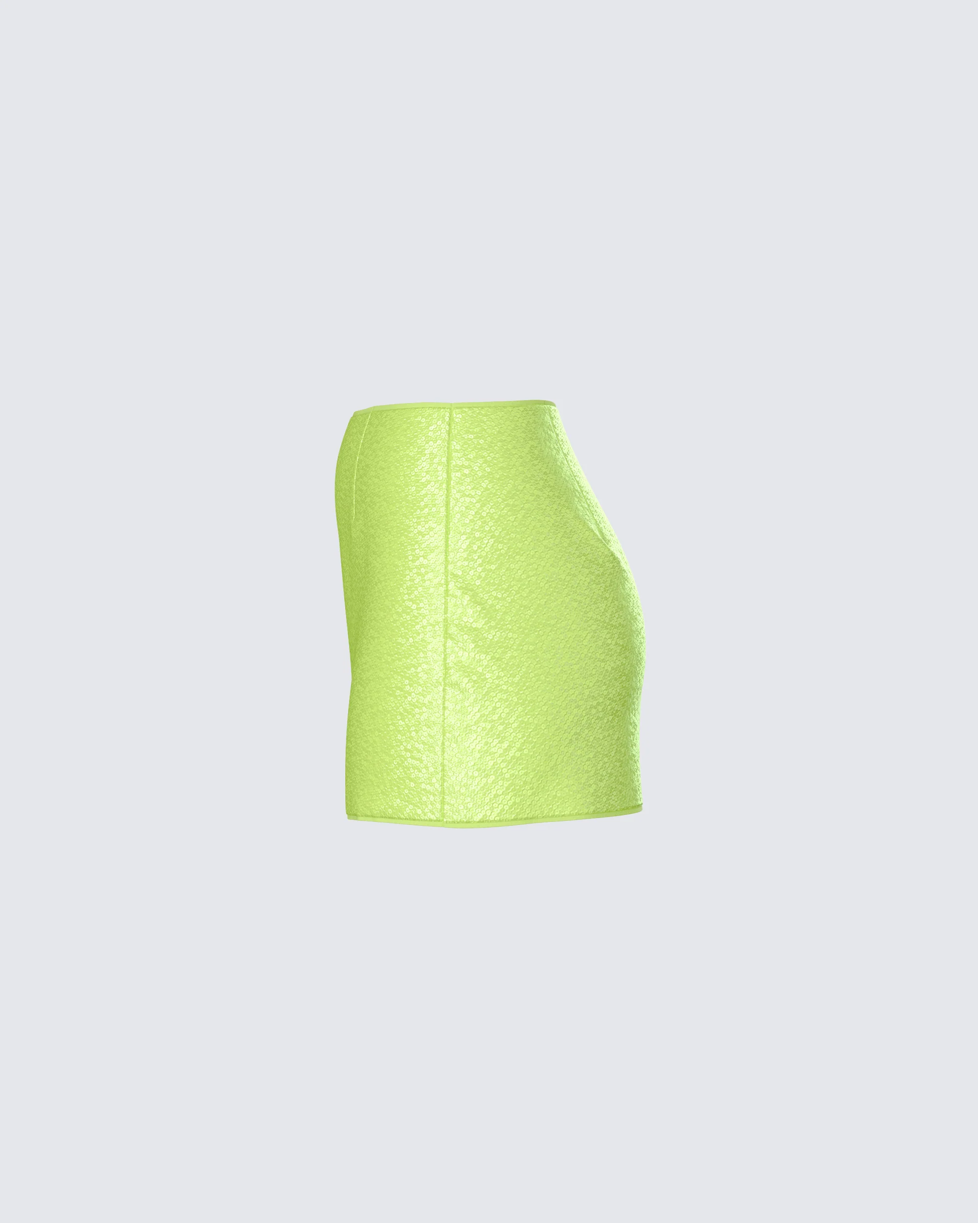 Courtney Yellow Sequin Mini Skirt - Image 2