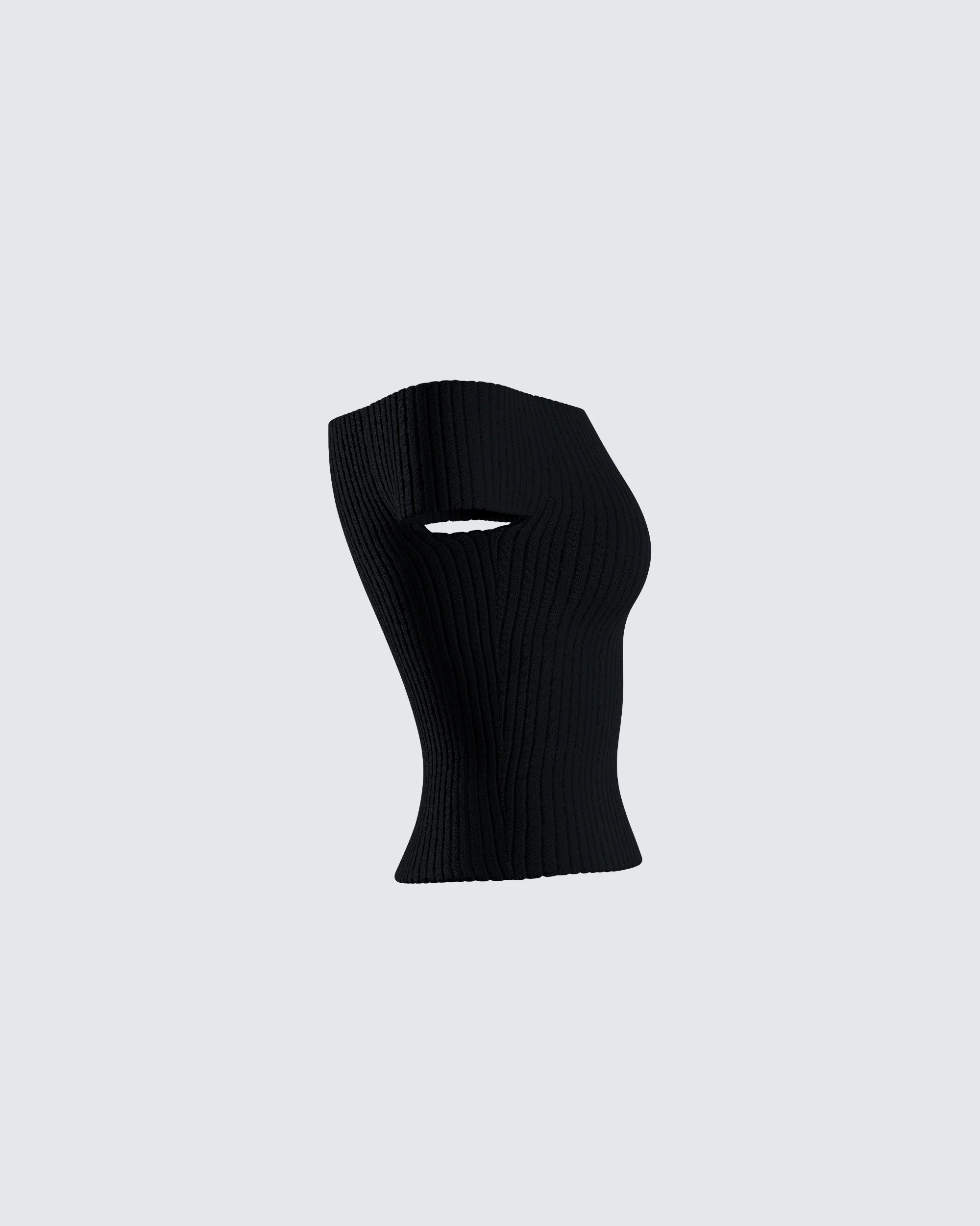 Crissle Black Rib Off Shoulder Top - Image 2