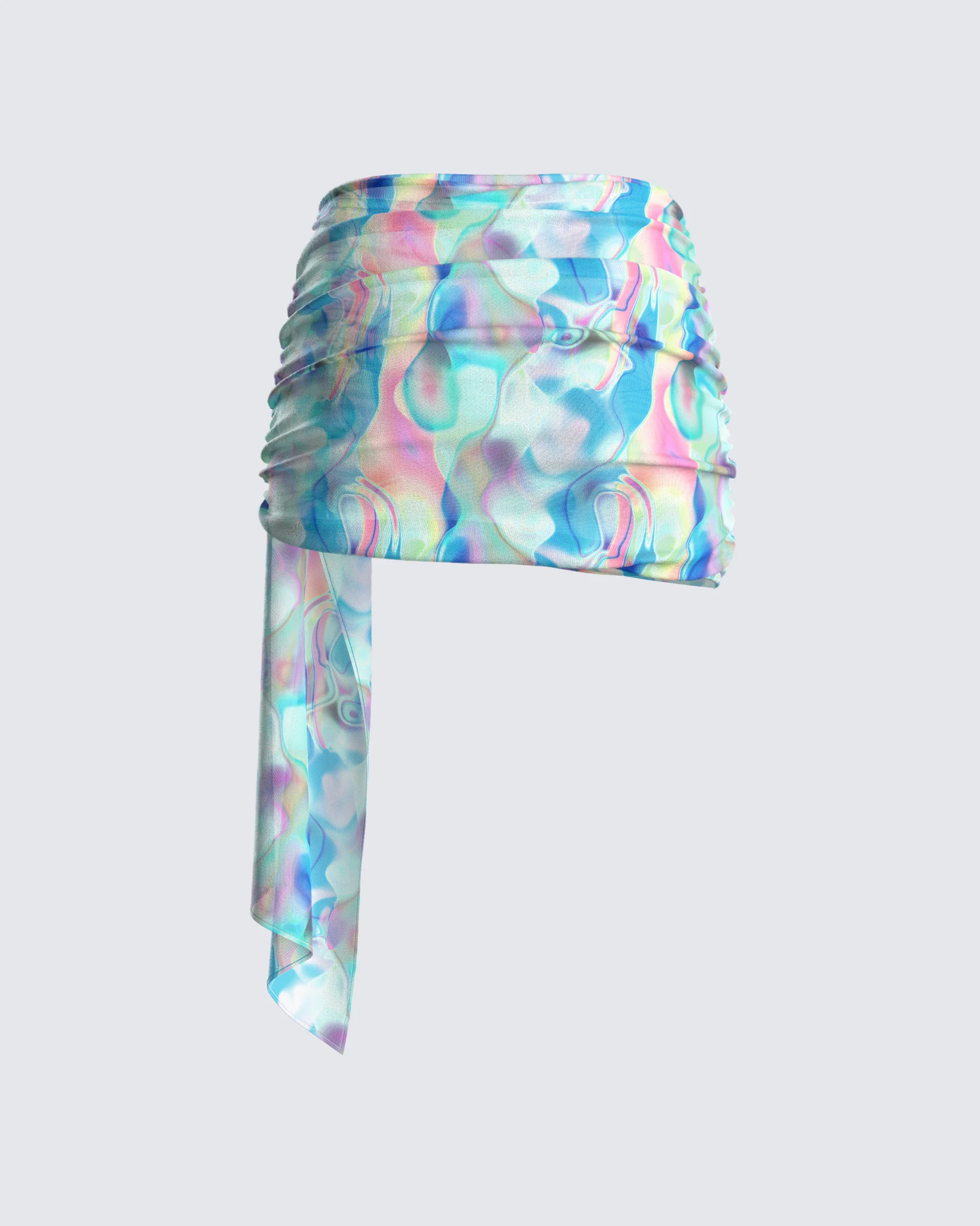 Cyra Psychedelic Print Drape Skirt - Image 3