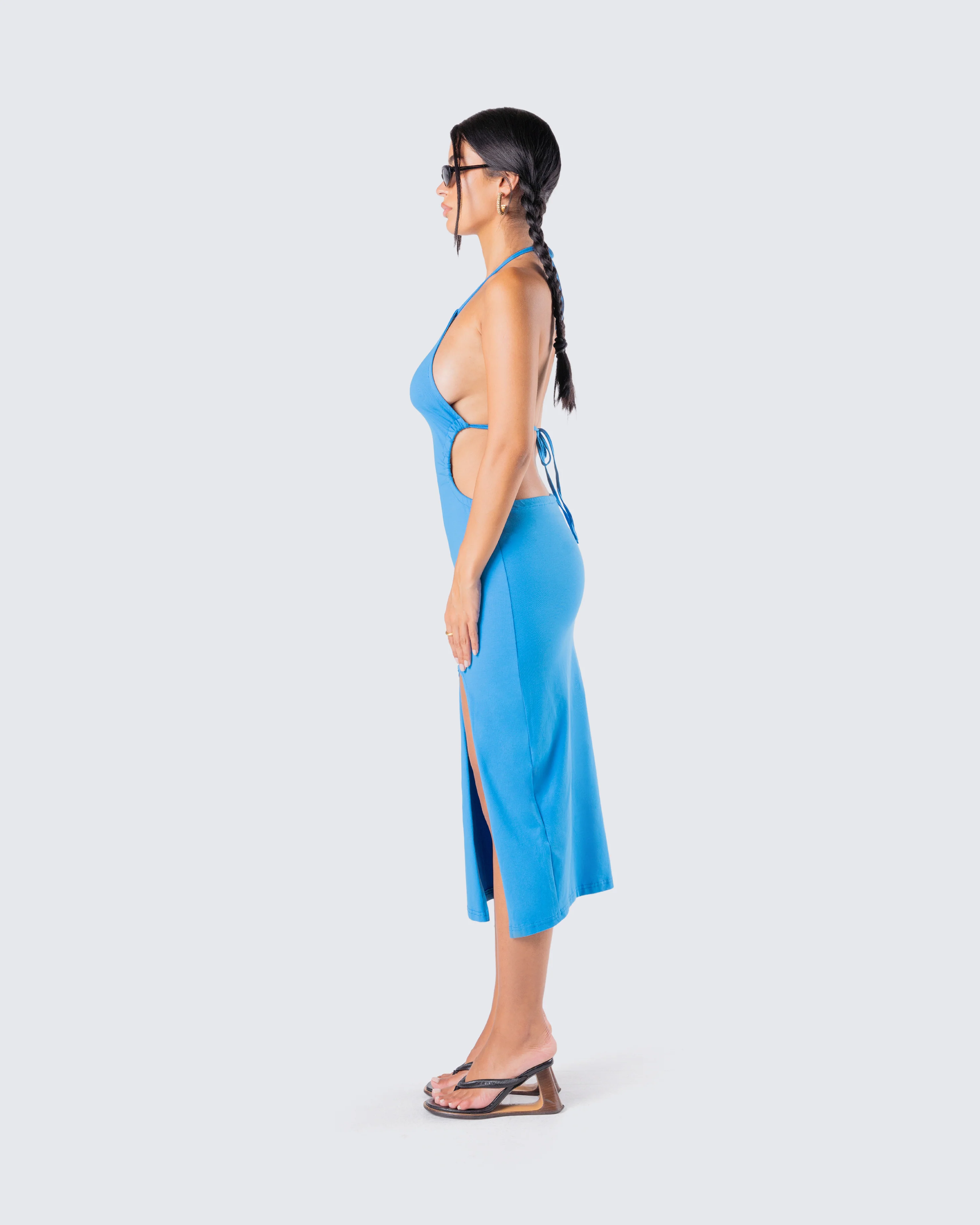 Cyrus Blue Midi Dress - Image 6