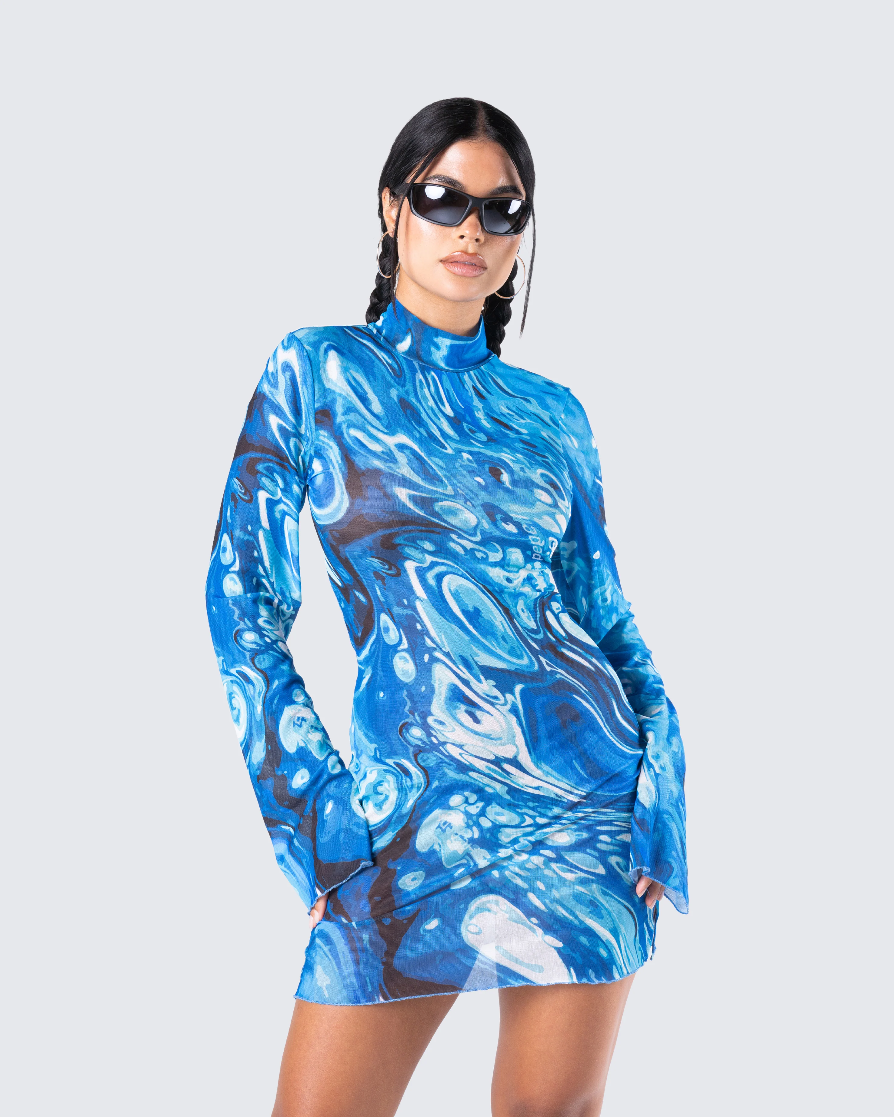 Dakota Abstract Print Mini Dress - Image 9