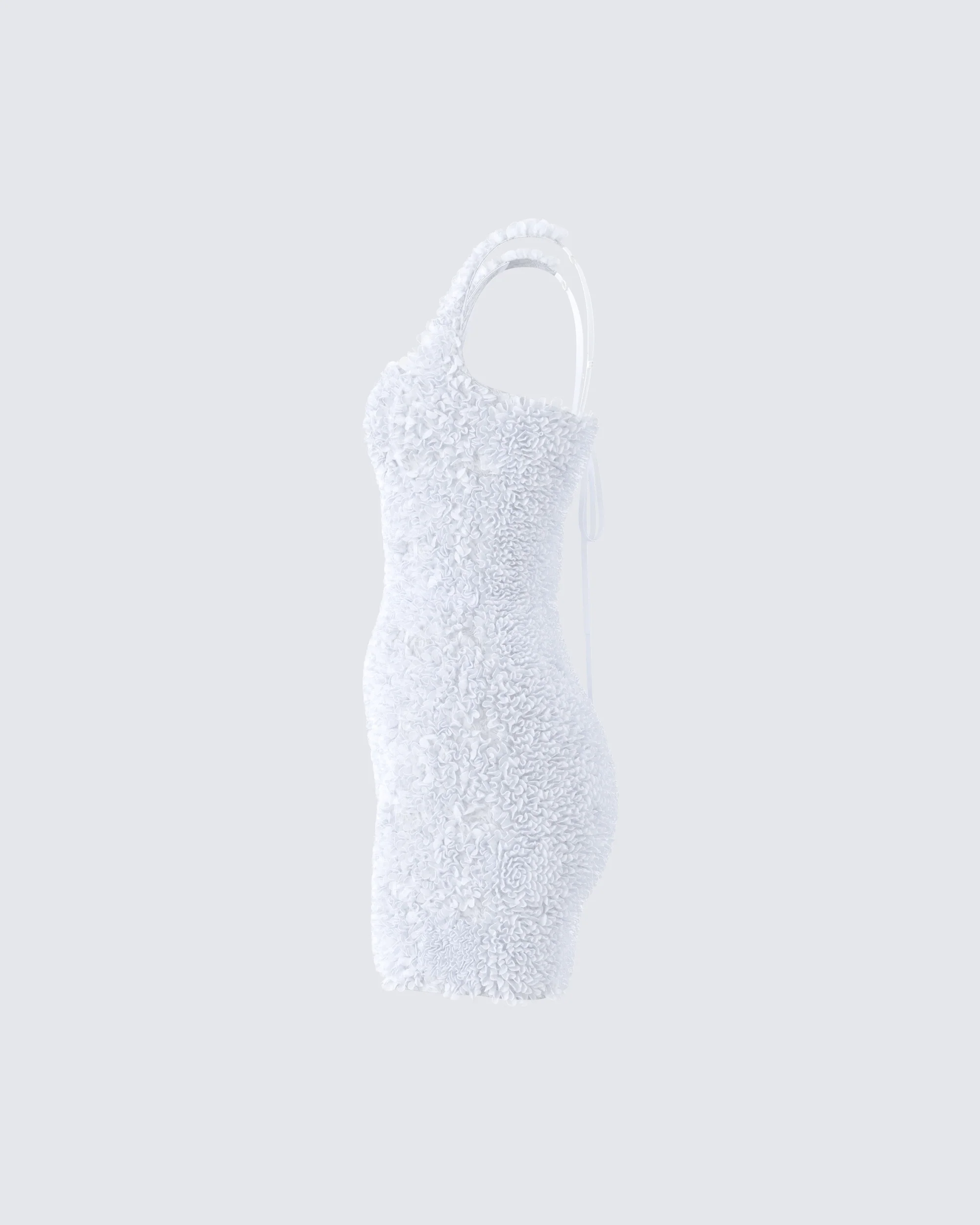 Dallas White Petal Mini Dress - Image 2