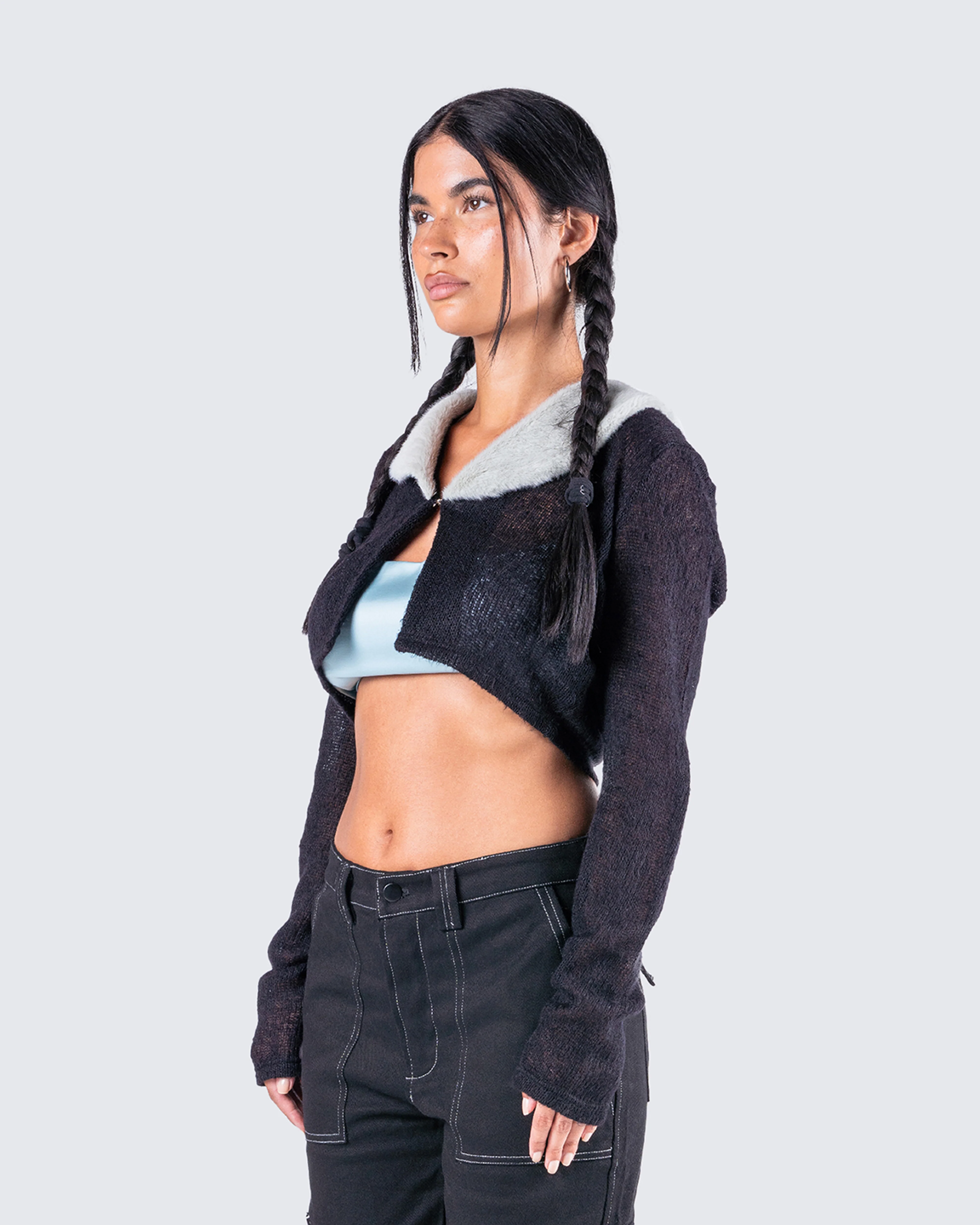 Danielle Fur Trim Top - Image 5
