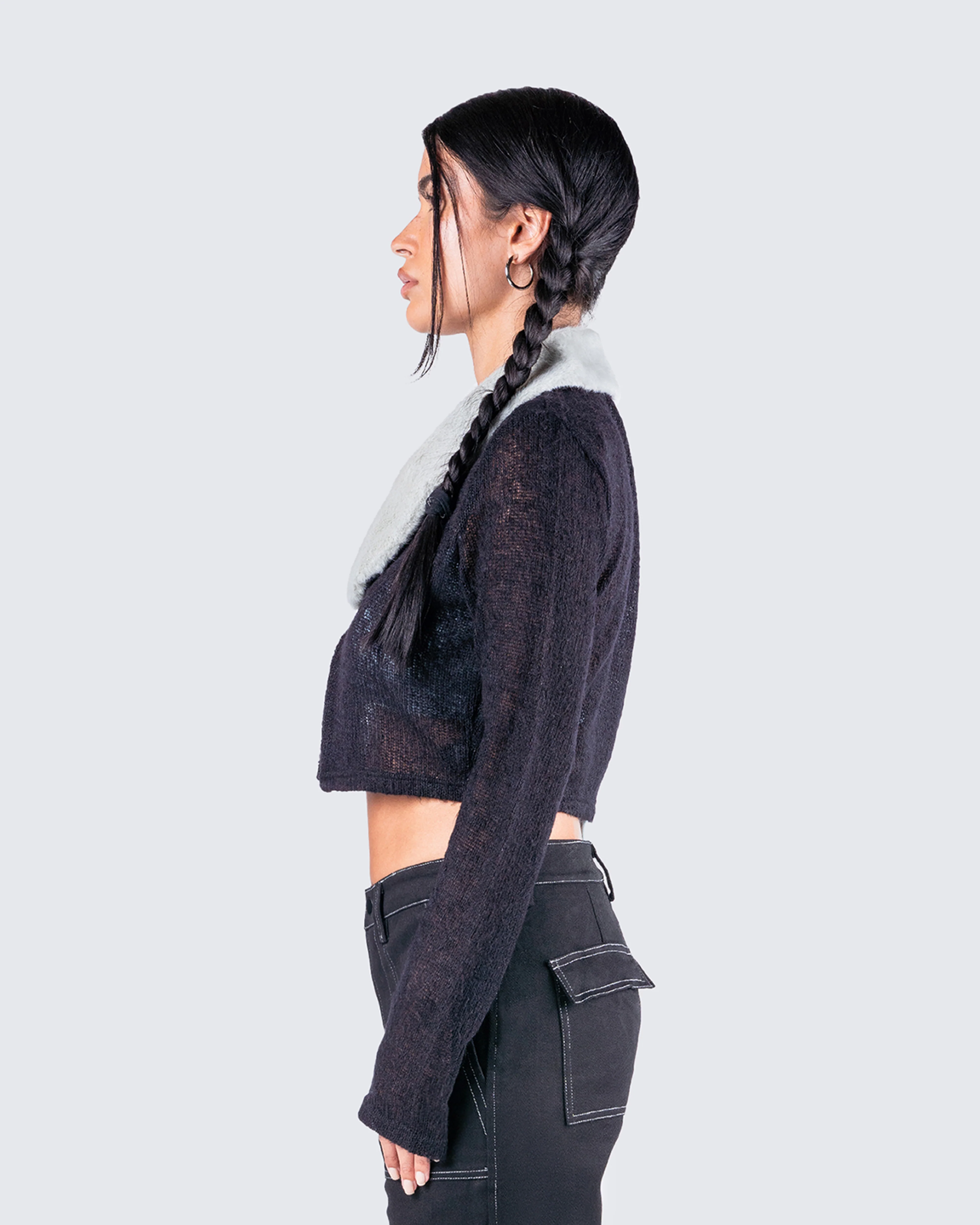 Danielle Fur Trim Top - Image 6