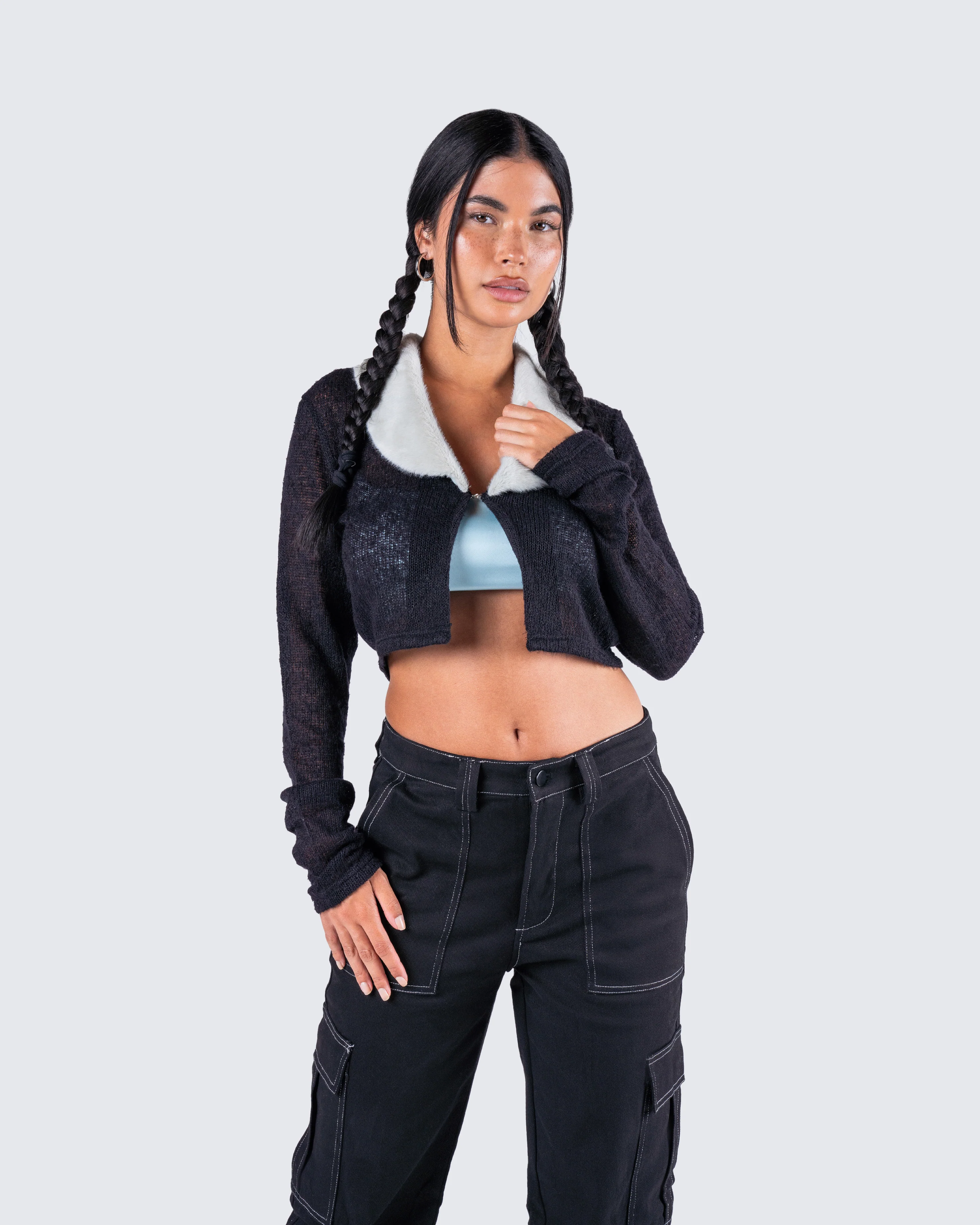 Danielle Fur Trim Top - Image 8