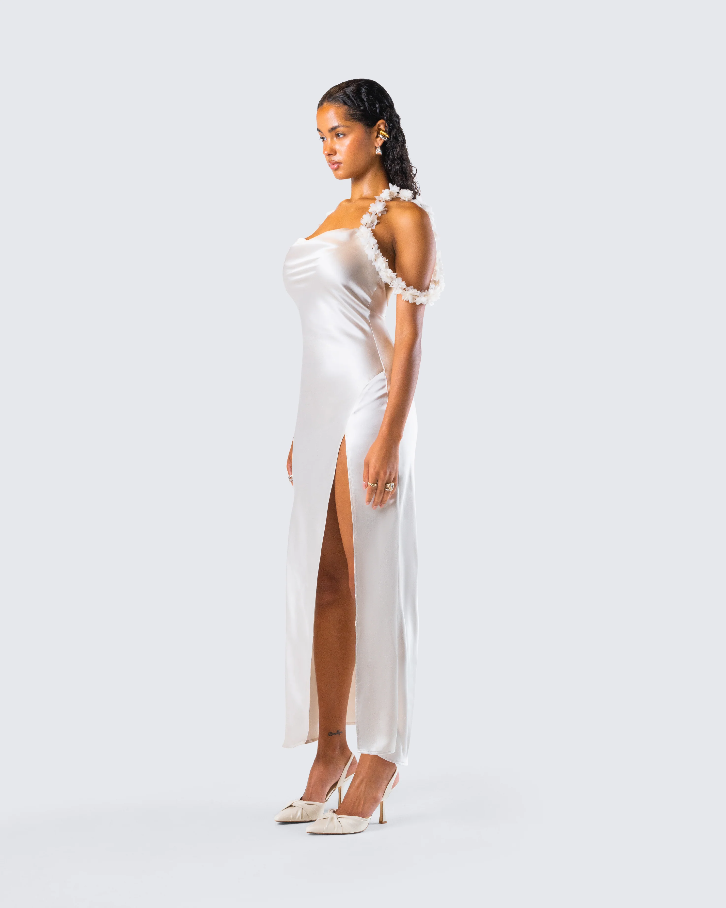 Danu Ivory Floral Applique Gown - Image 5