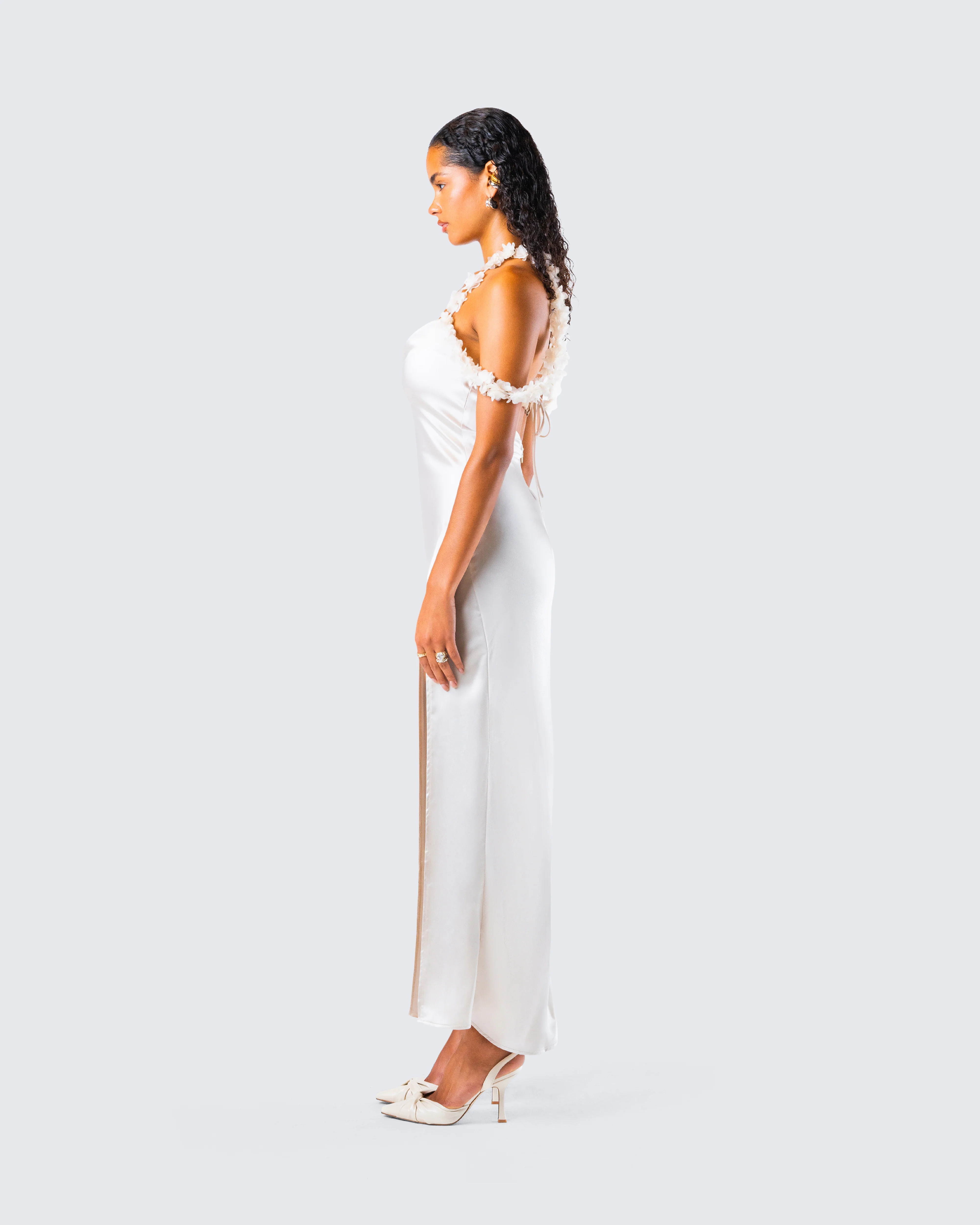 Danu Ivory Floral Applique Gown - Image 6