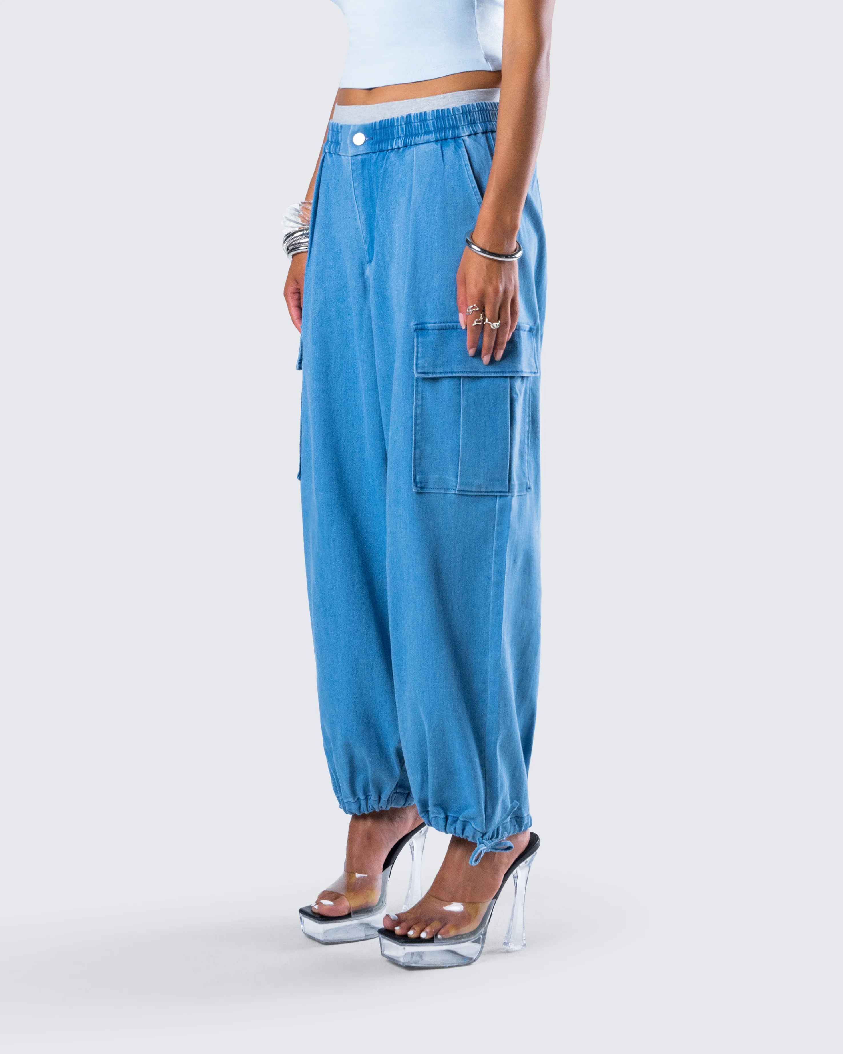Darby Blue Denim Parachute Pant - Image 5