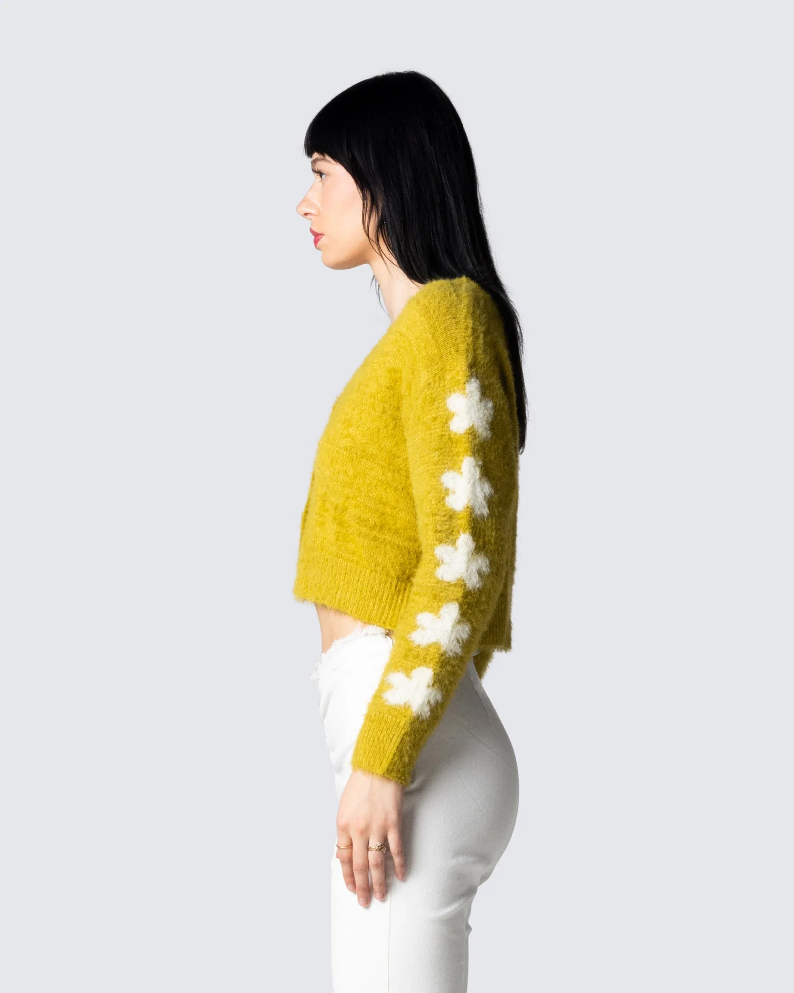 Daria Green Fuzzy Cardigan - Image 5