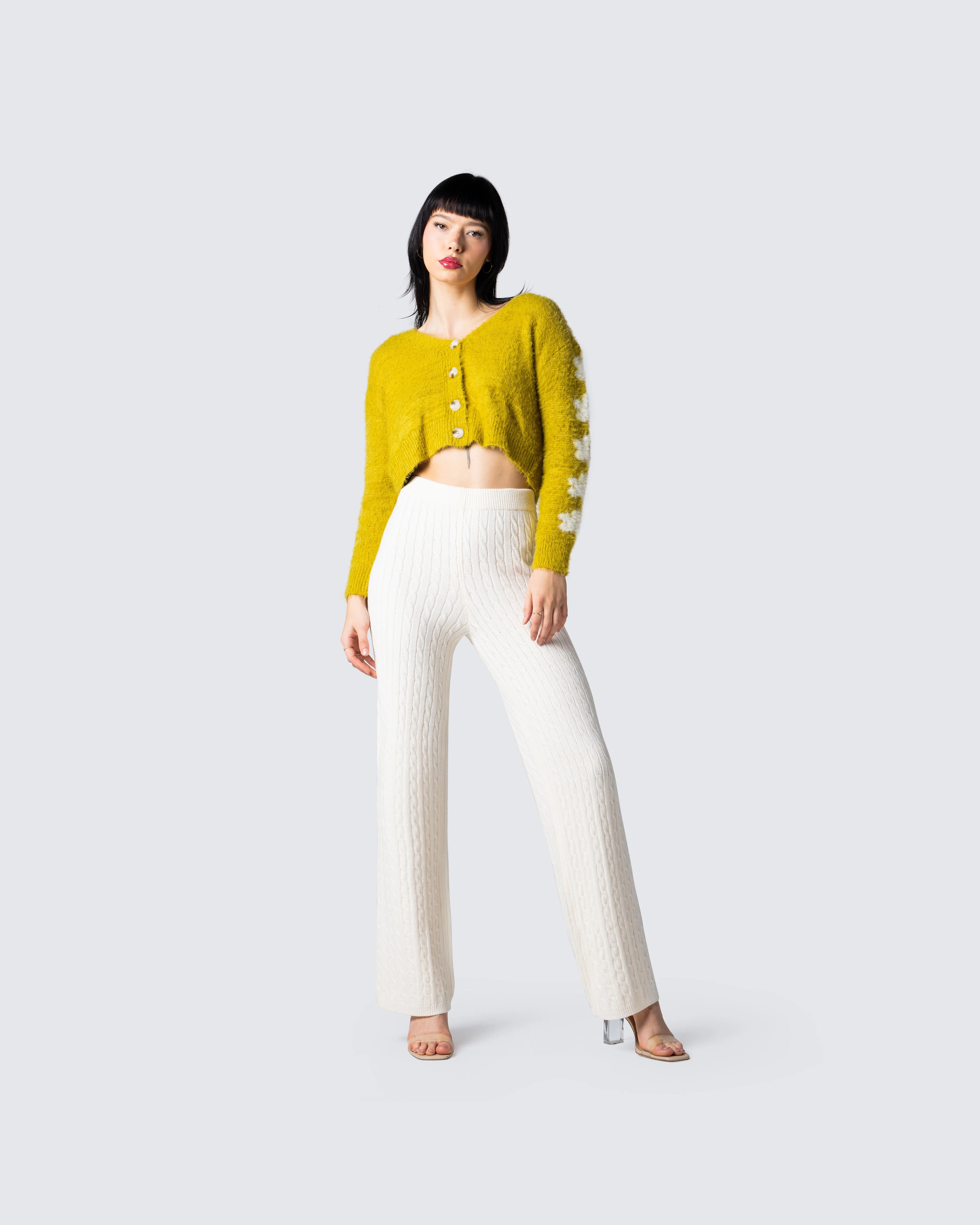 Daria Green Fuzzy Cardigan - Image 7