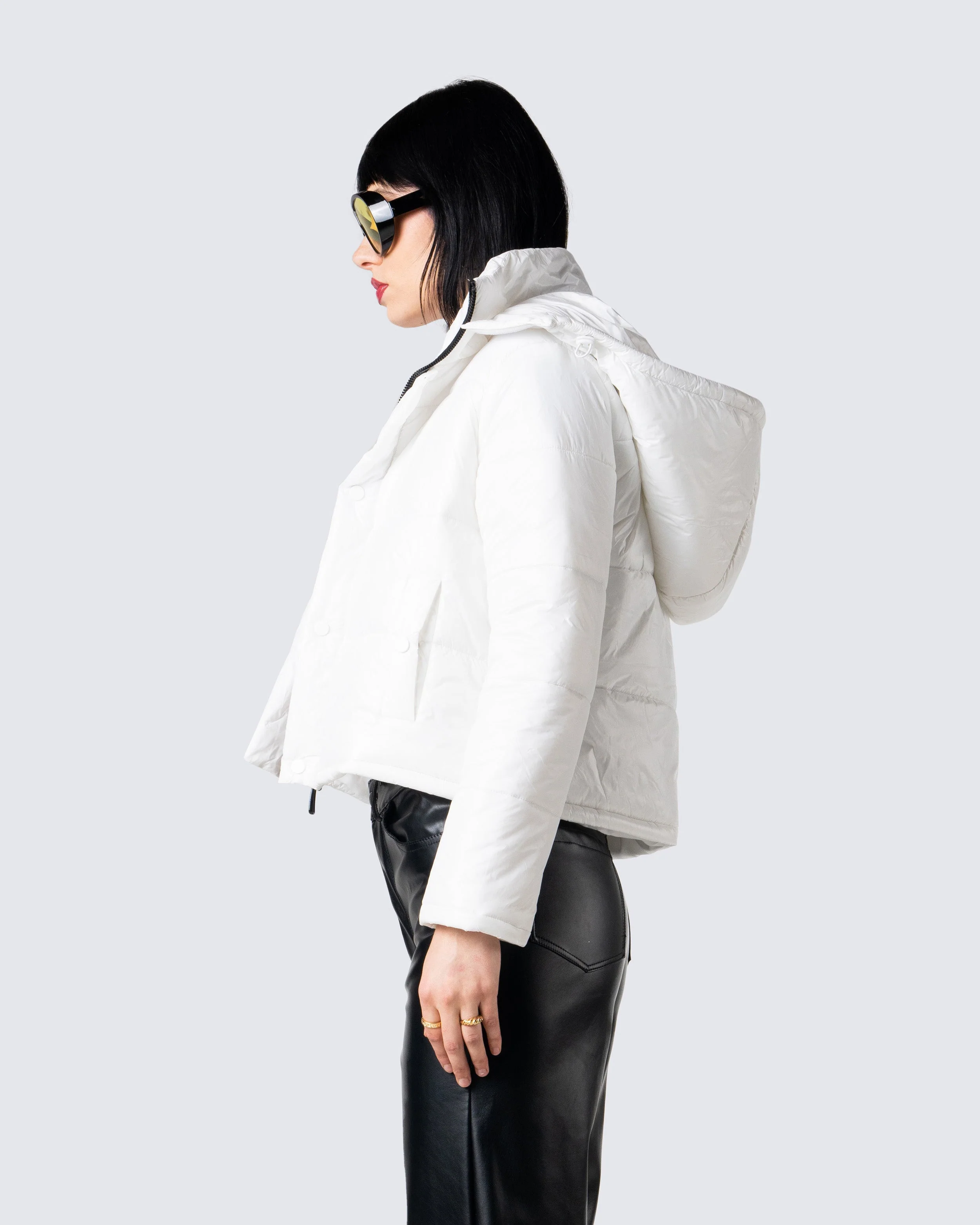 Deandra White Puffer Jacket - Image 5