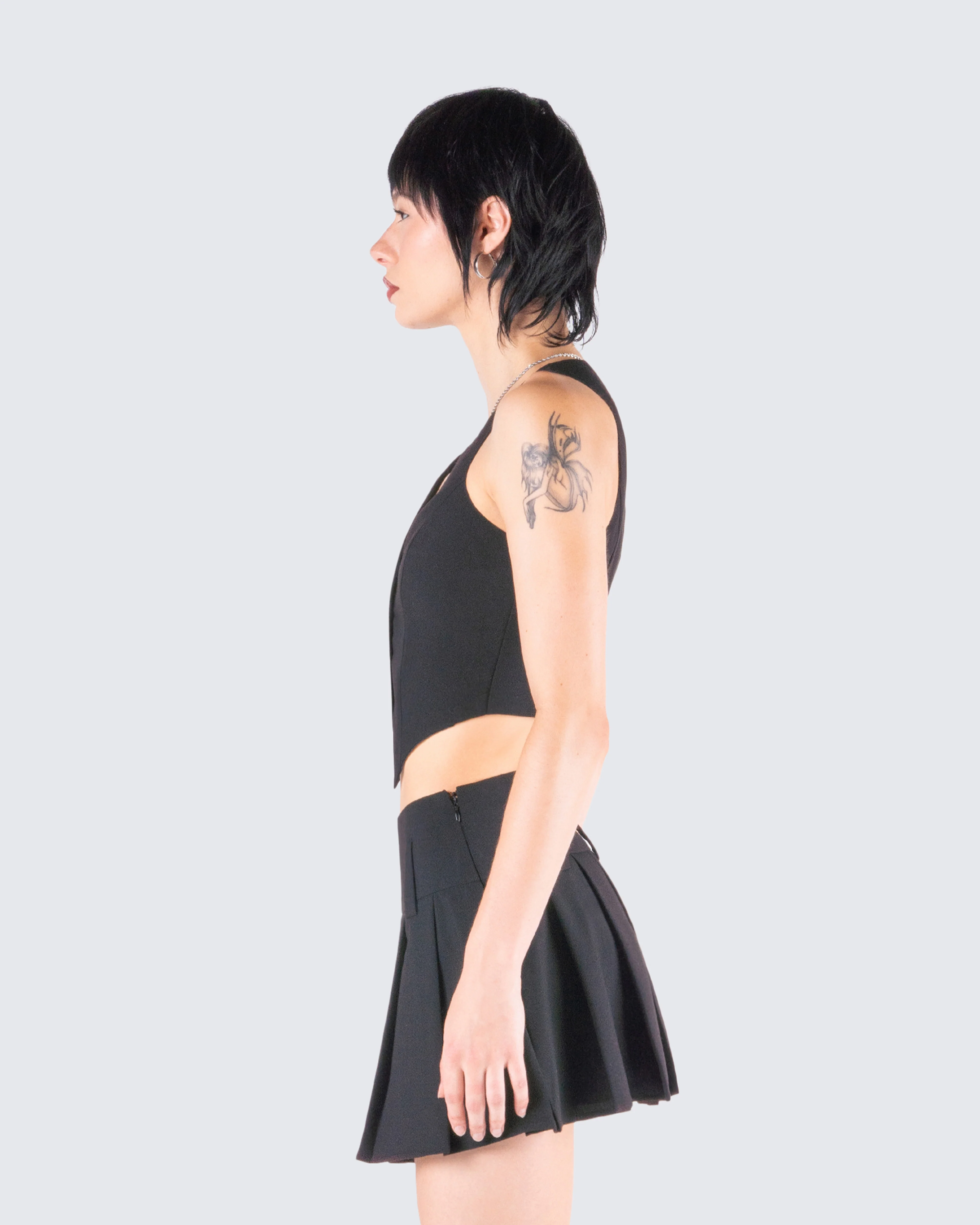 Deb Black Suiting Crop Vest Top - Image 6