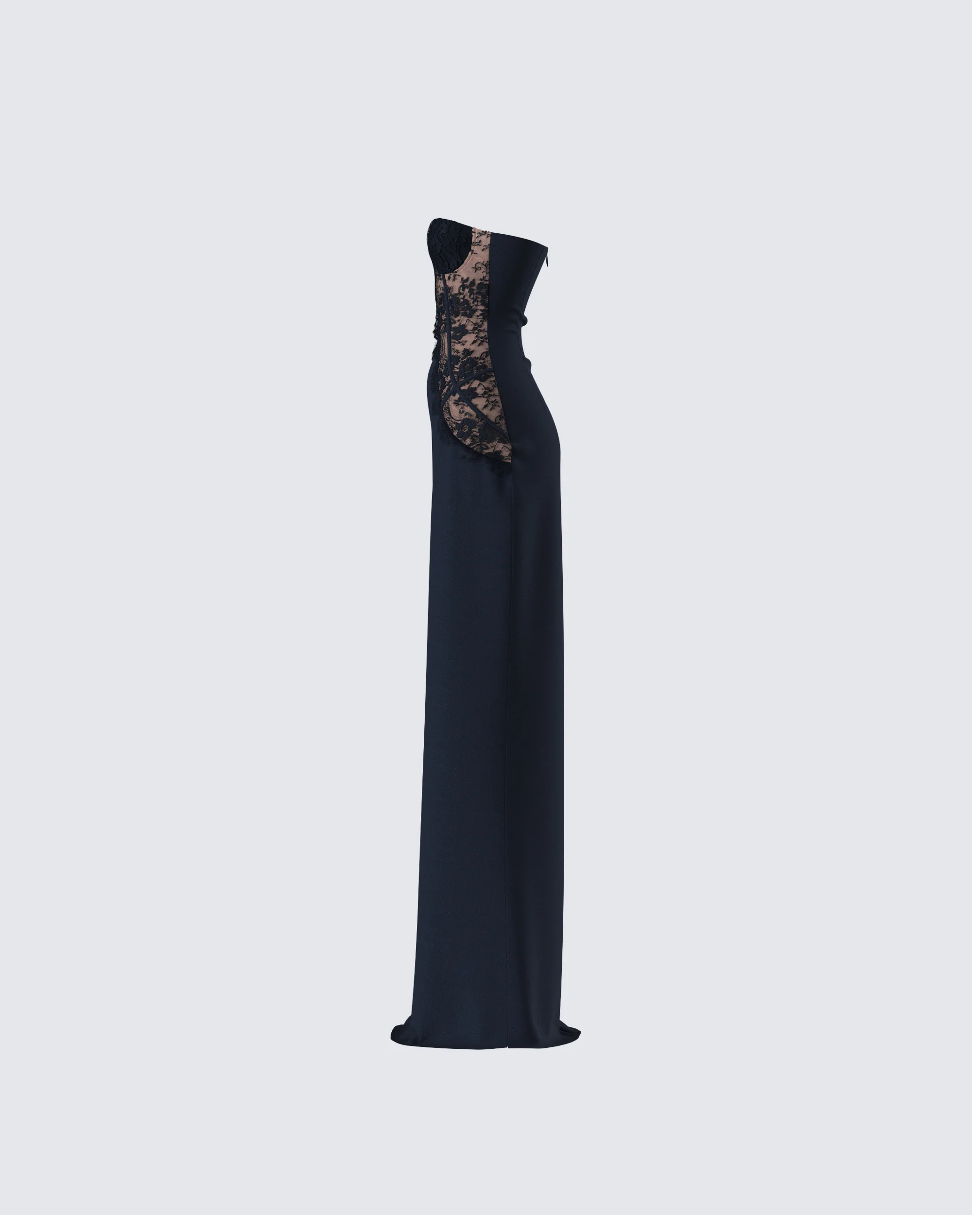 Debra Black Lace Panel Maxi Dress - Image 2