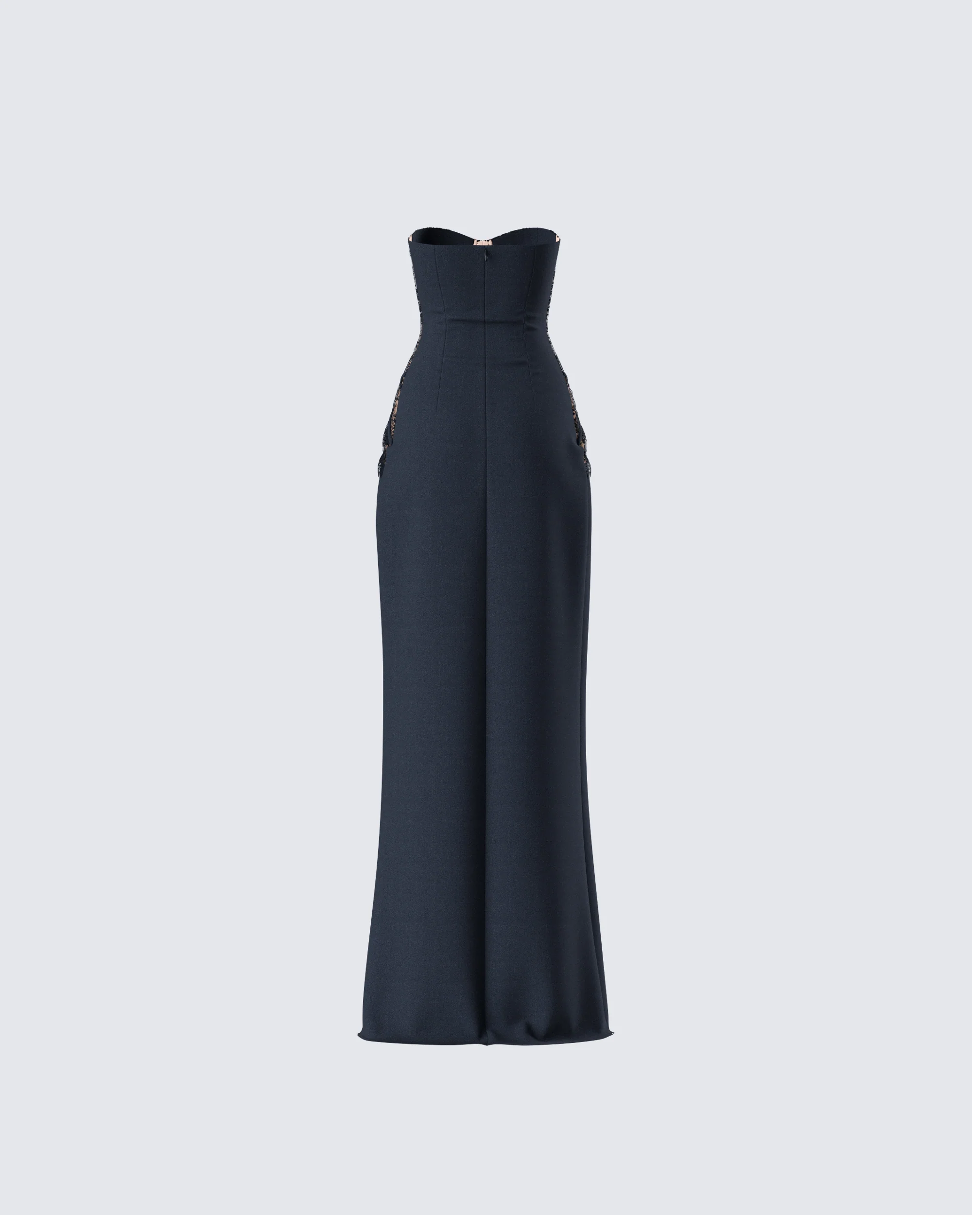 Debra Black Lace Panel Maxi Dress - Image 3