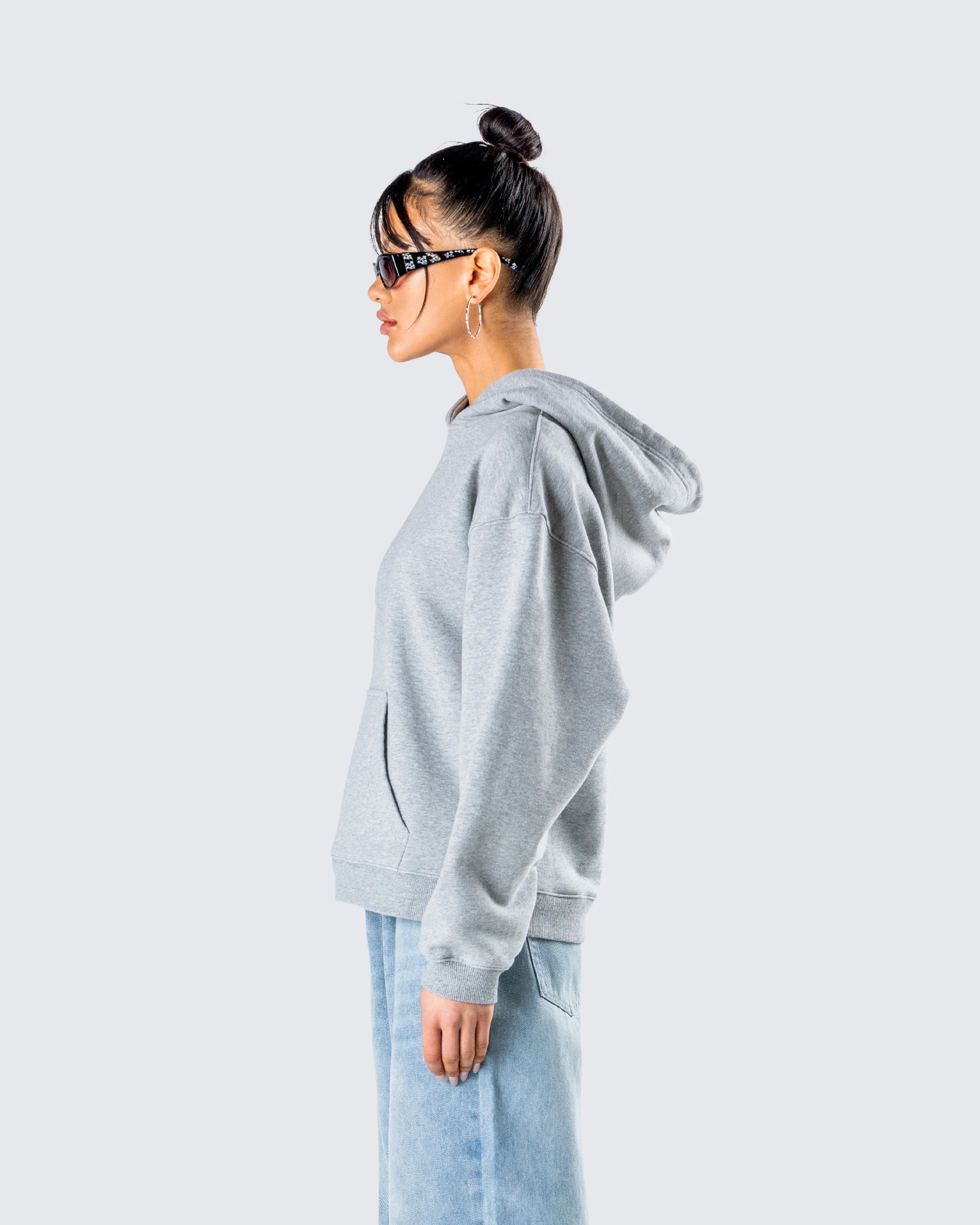 Delanie Grey Heather Fleece Hoodie - Image 6