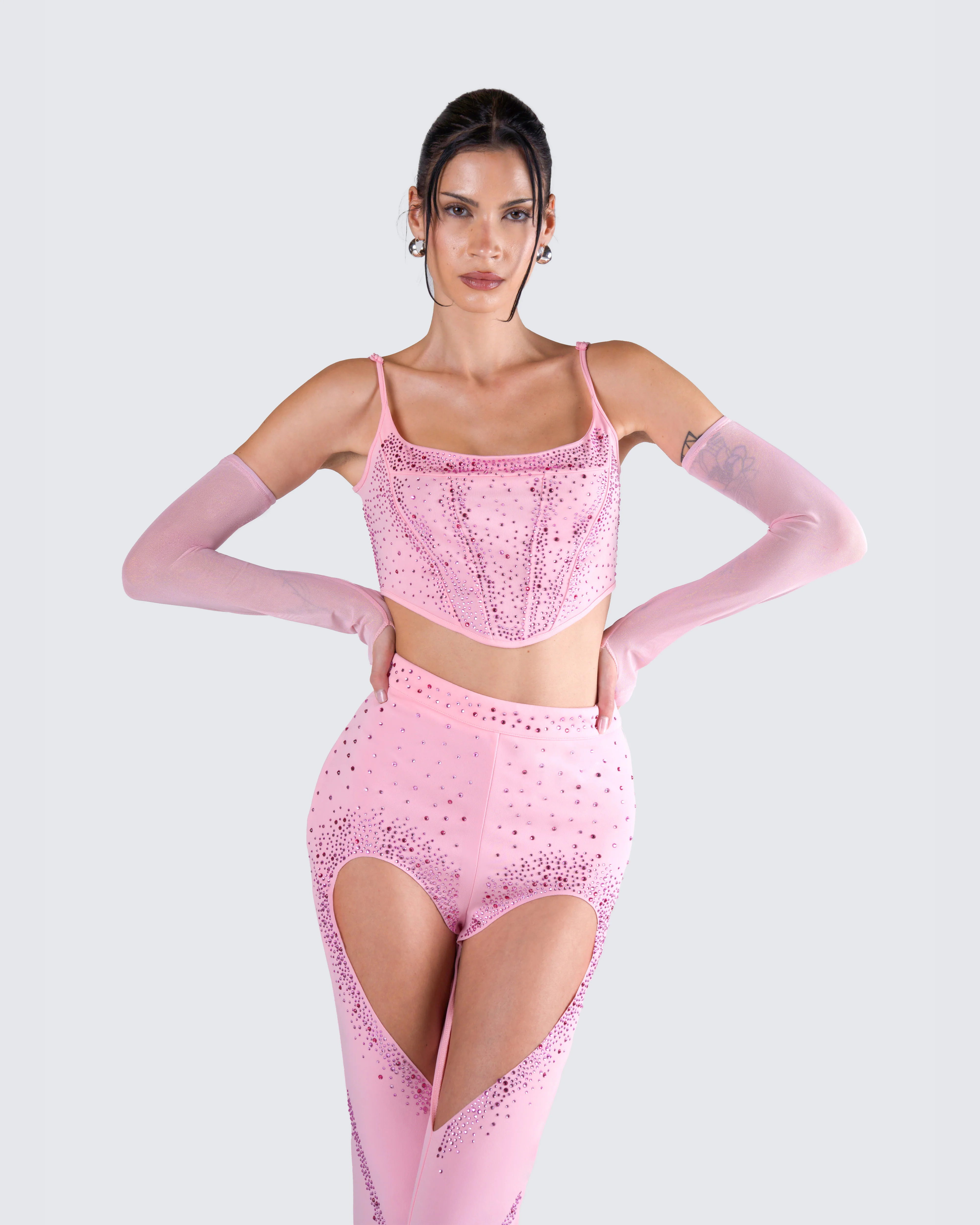 Delisa Pink Rhinestone Pant - Image 9