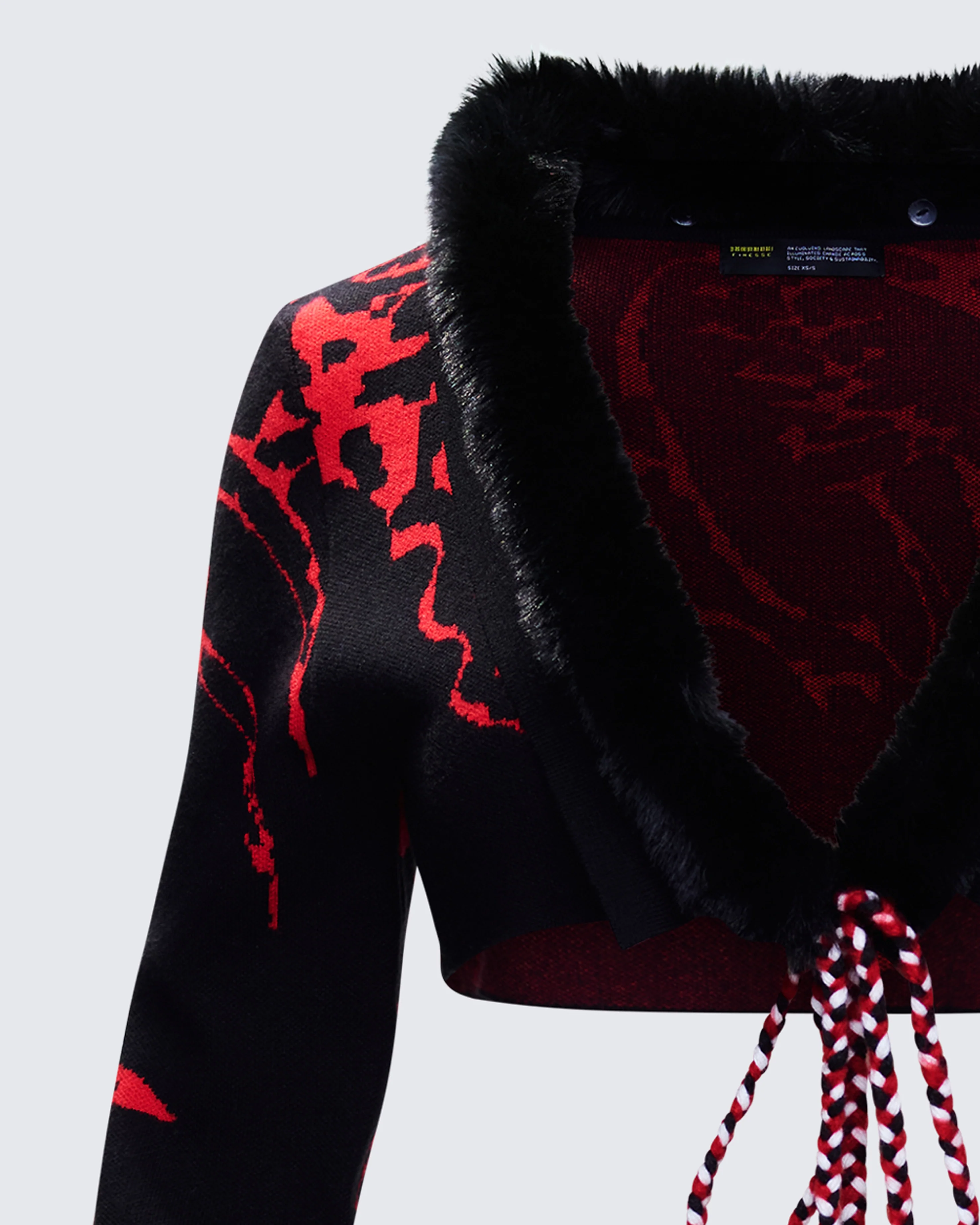 Dena Black Intarsia Knit Shrug - Image 6