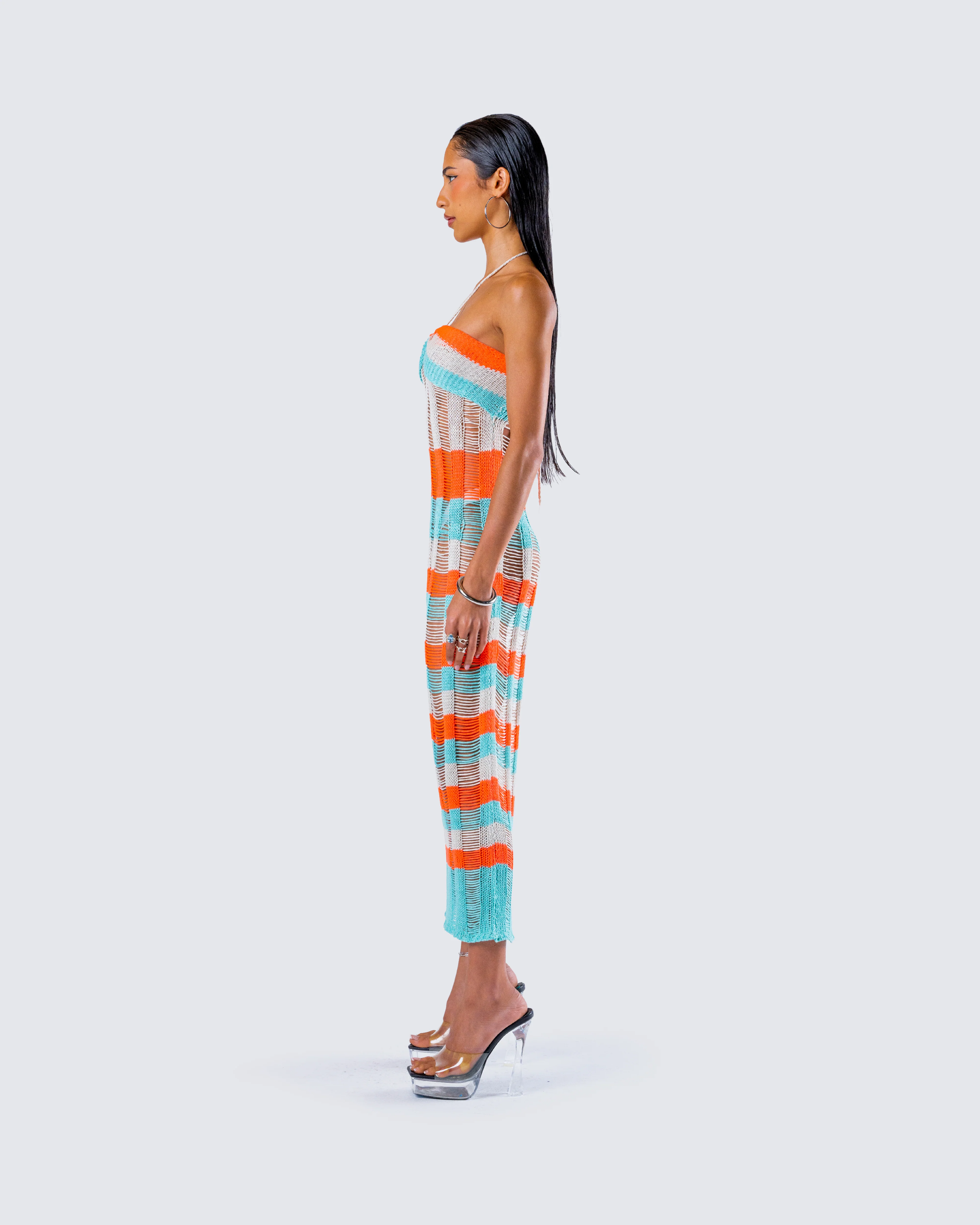 Derica Multi Open Knit Midi Dress - Image 6
