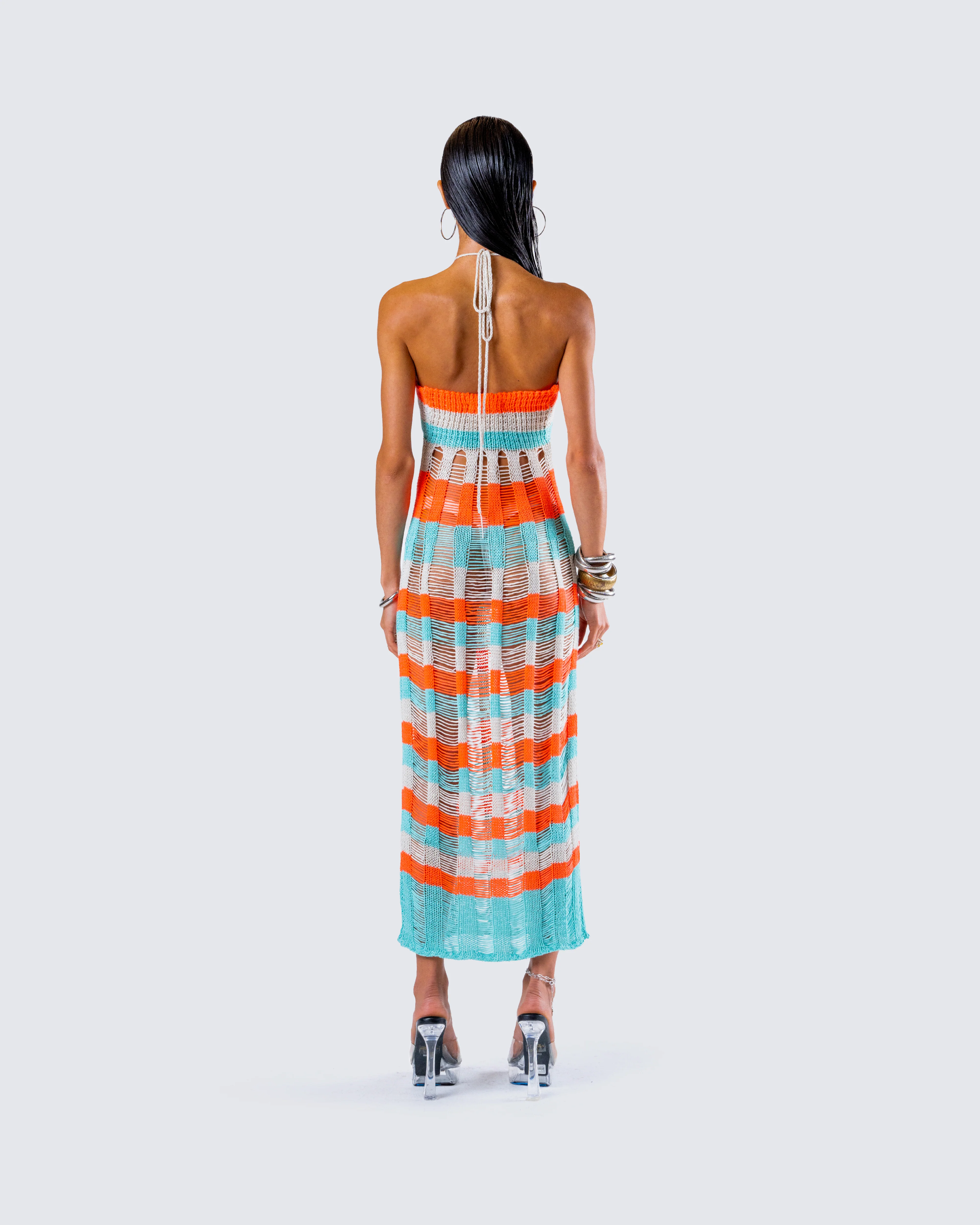 Derica Multi Open Knit Midi Dress - Image 7