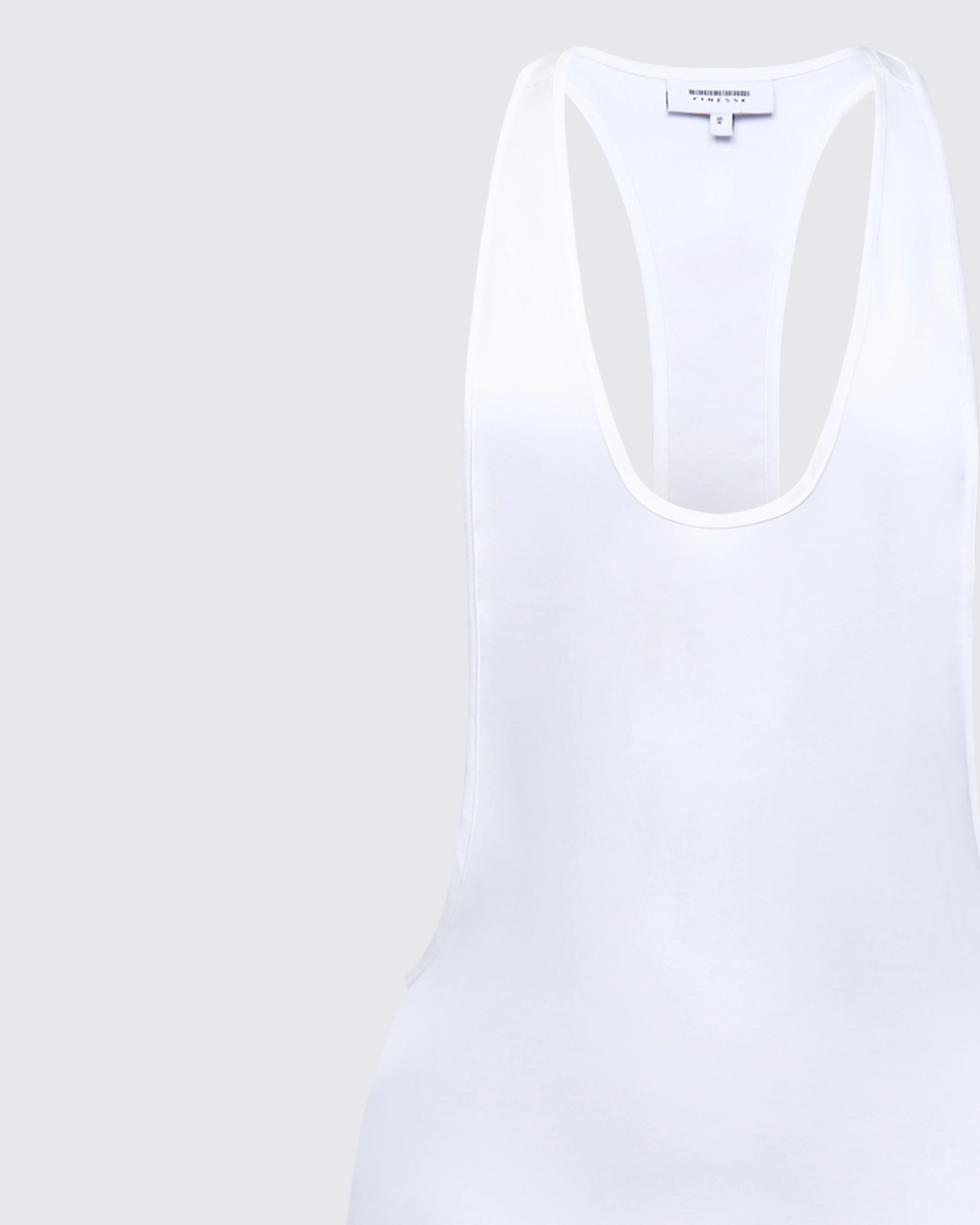 Dessa White Satin Racer Detail Maxi Dress - Image 6