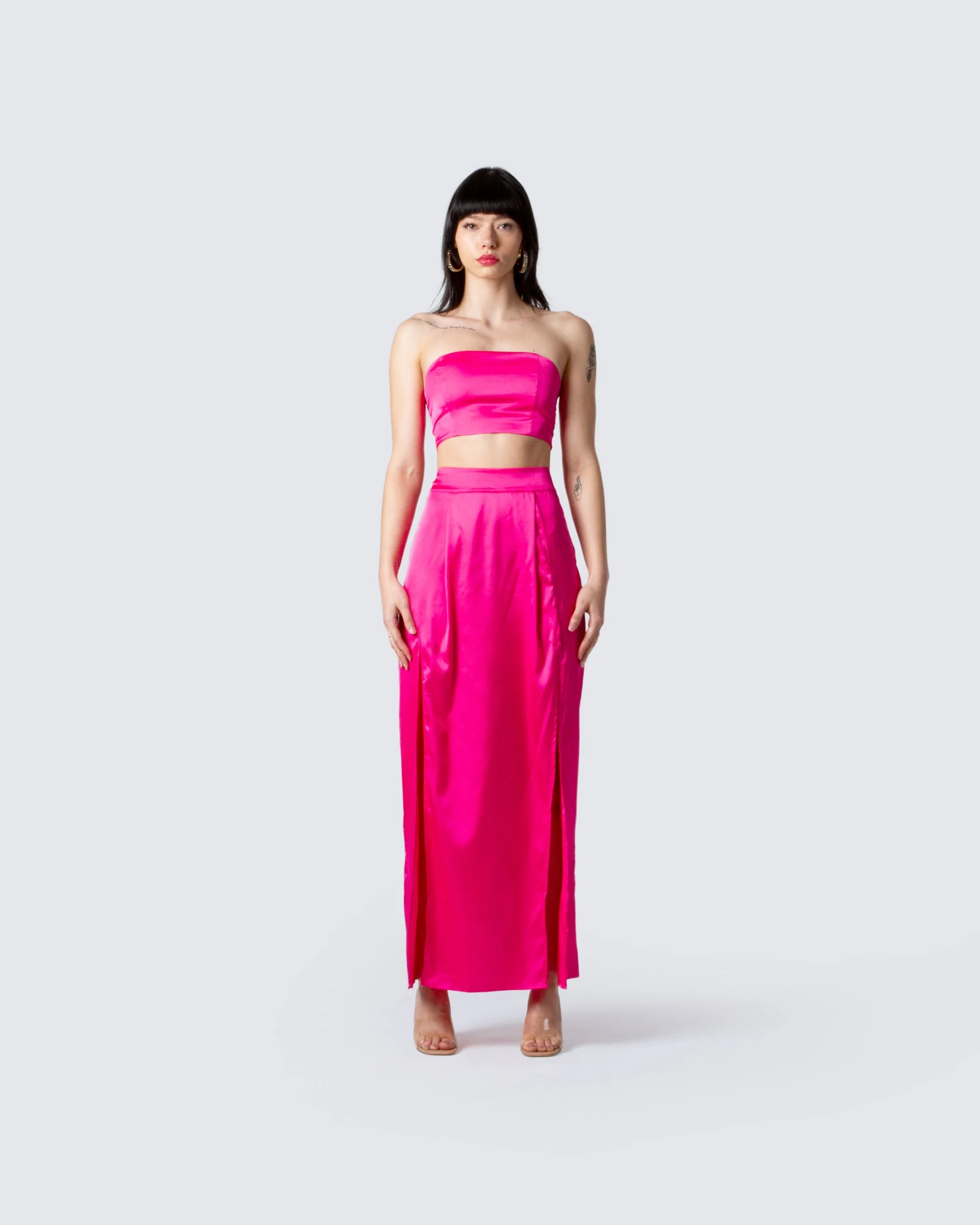 Diana Satin Pleated Maxi Skirt - Image 4