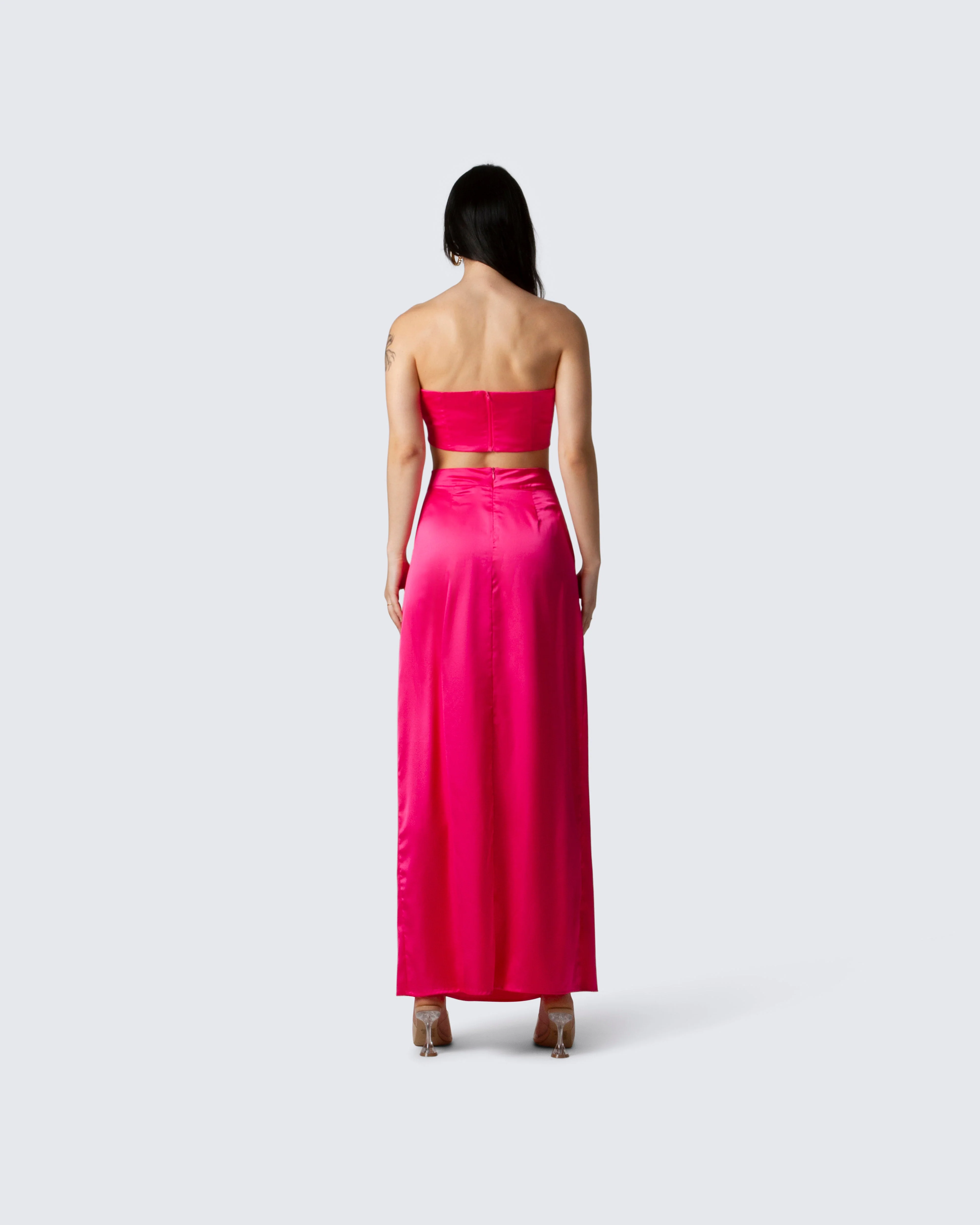 Diana Satin Pleated Maxi Skirt - Image 6
