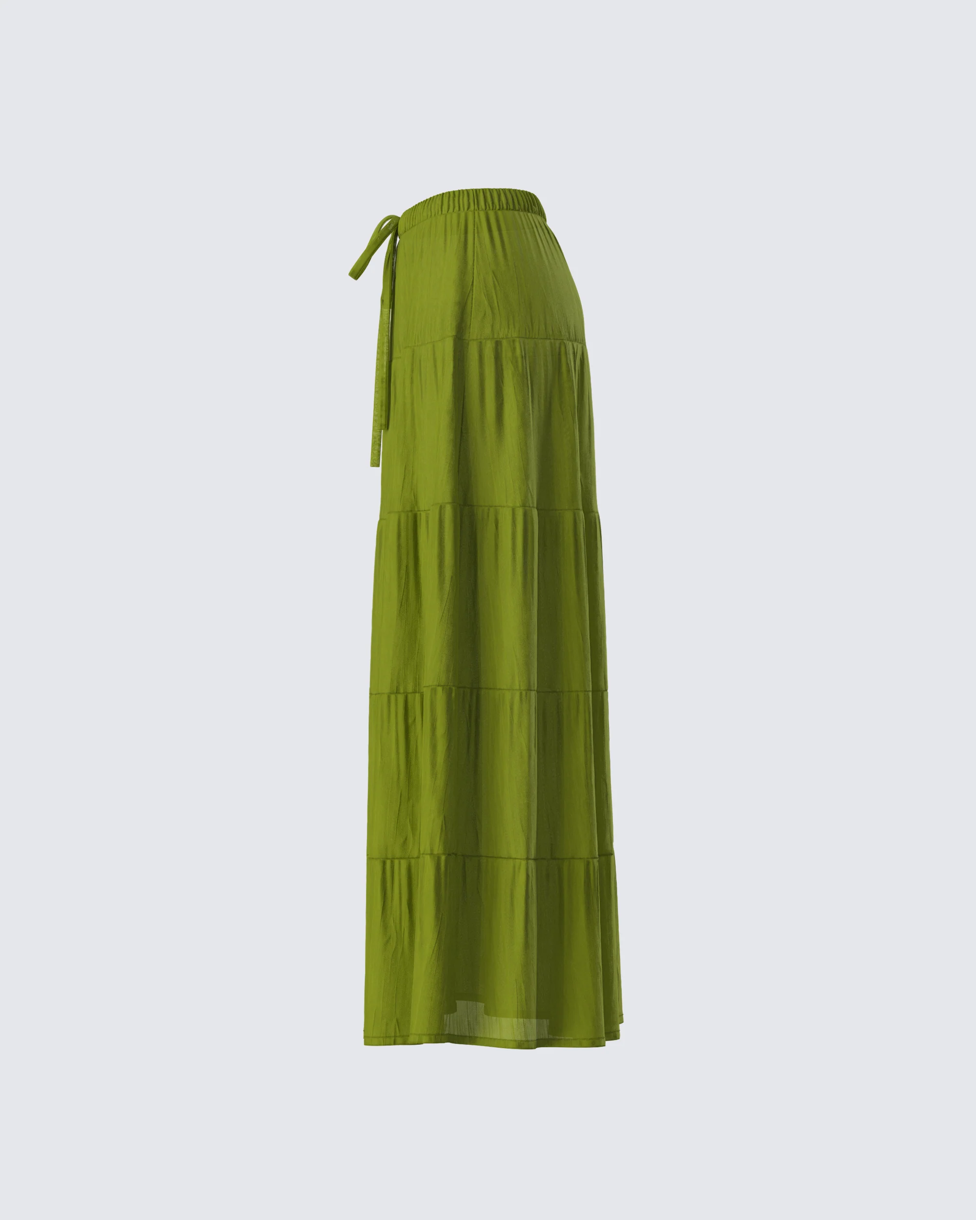 Didi Green Tiered Maxi Skirt - Image 2
