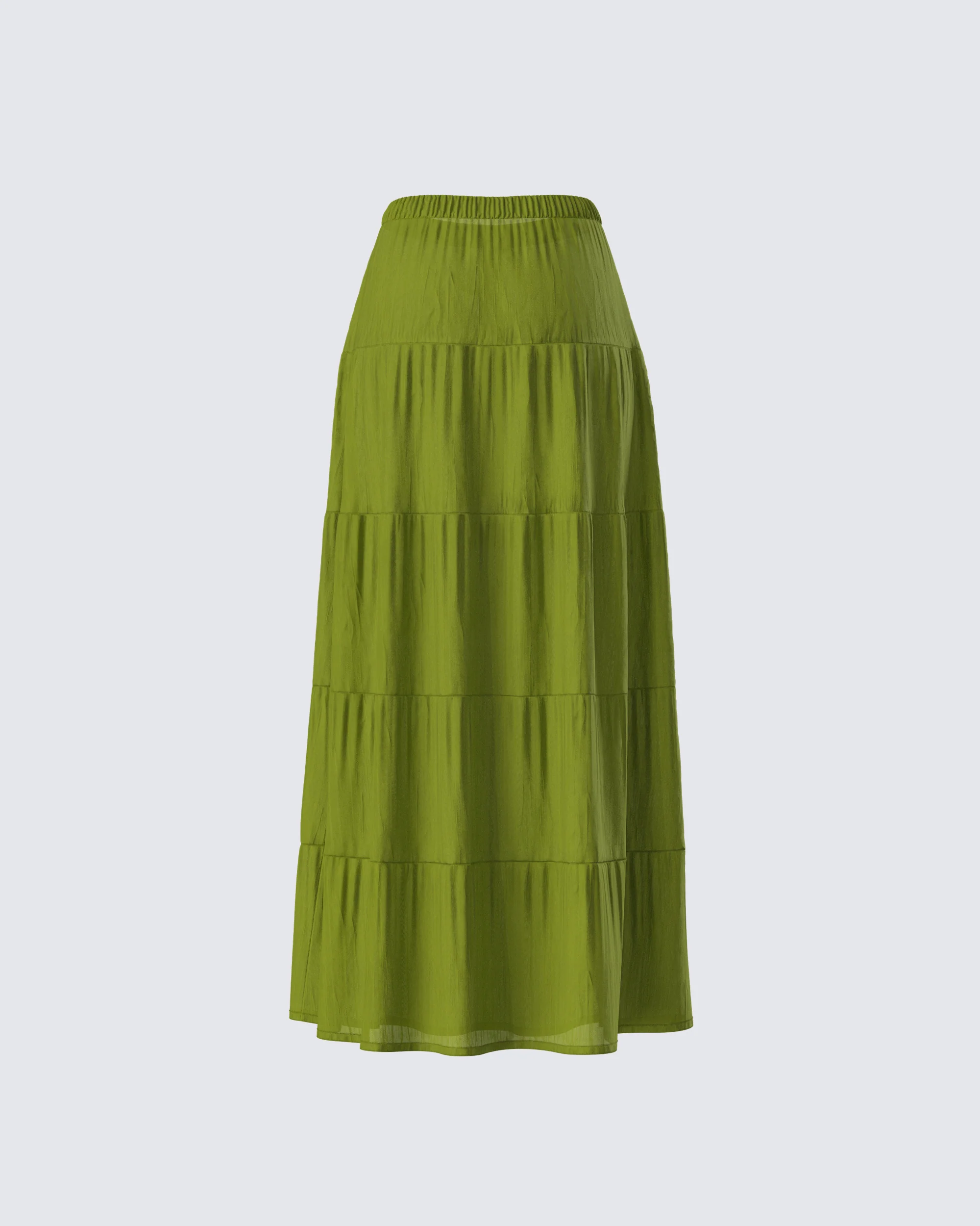 Didi Green Tiered Maxi Skirt - Image 3