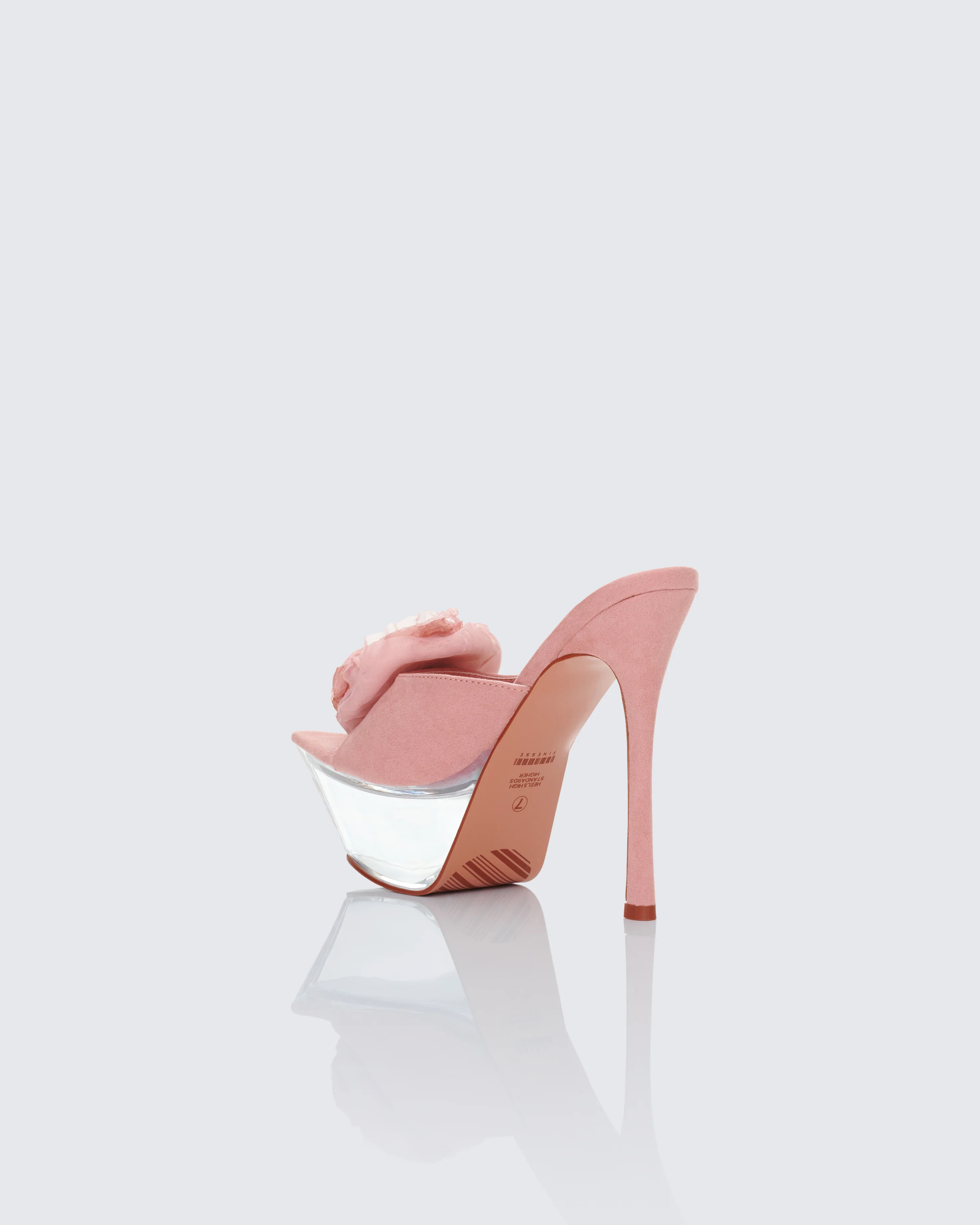 Disha Pink Corsage Pointed Platform Mules - Image 3