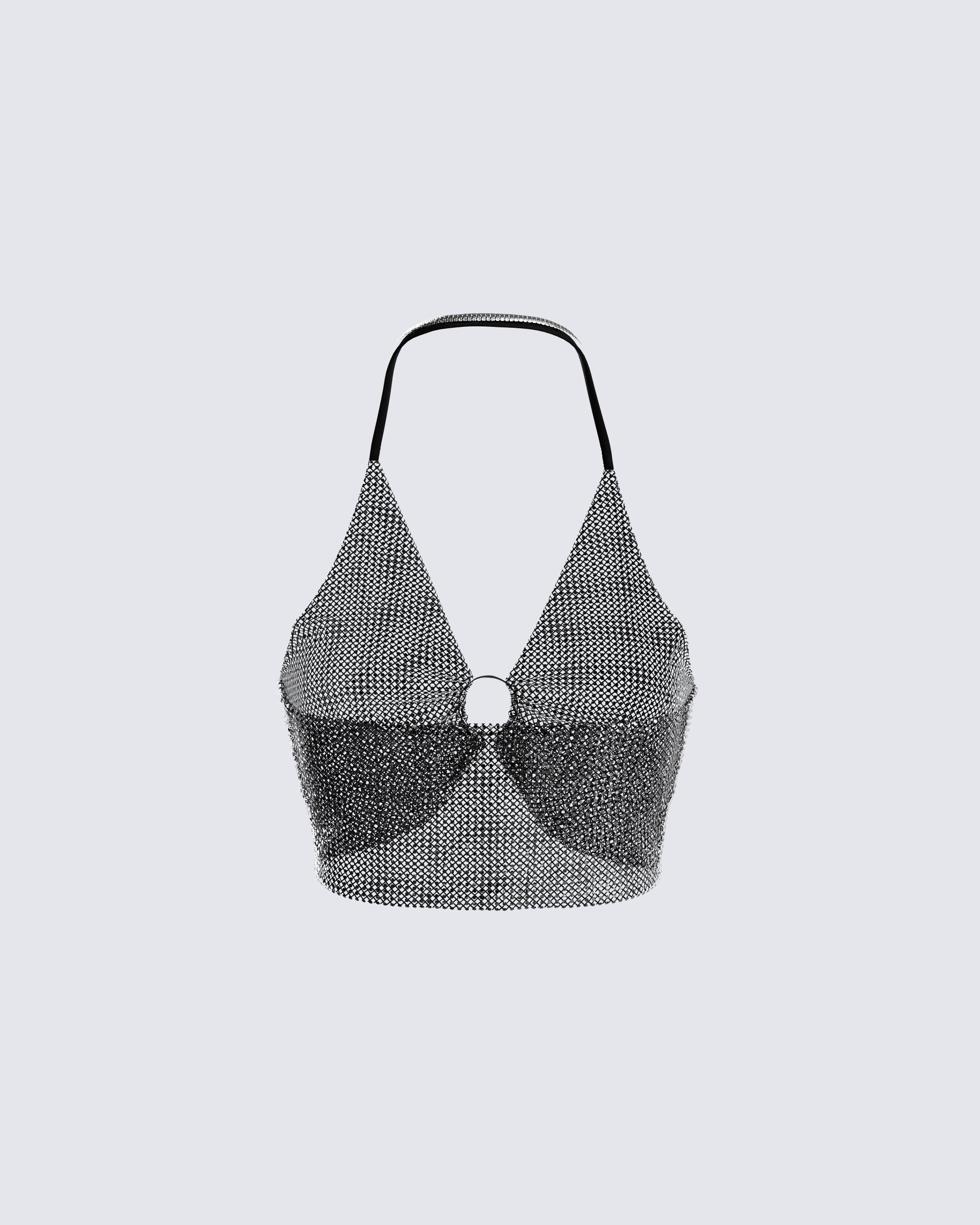 Dita Black Rhinestone Top - Image 3
