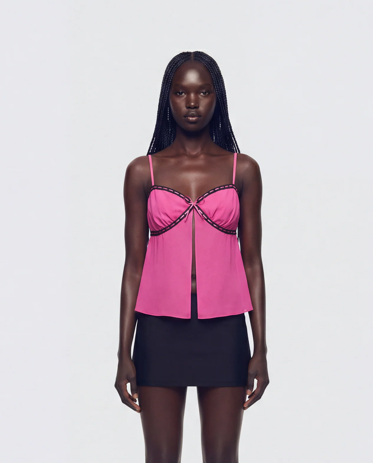 Dolli Pink Open Front Chiffon Cami Top - Image 2