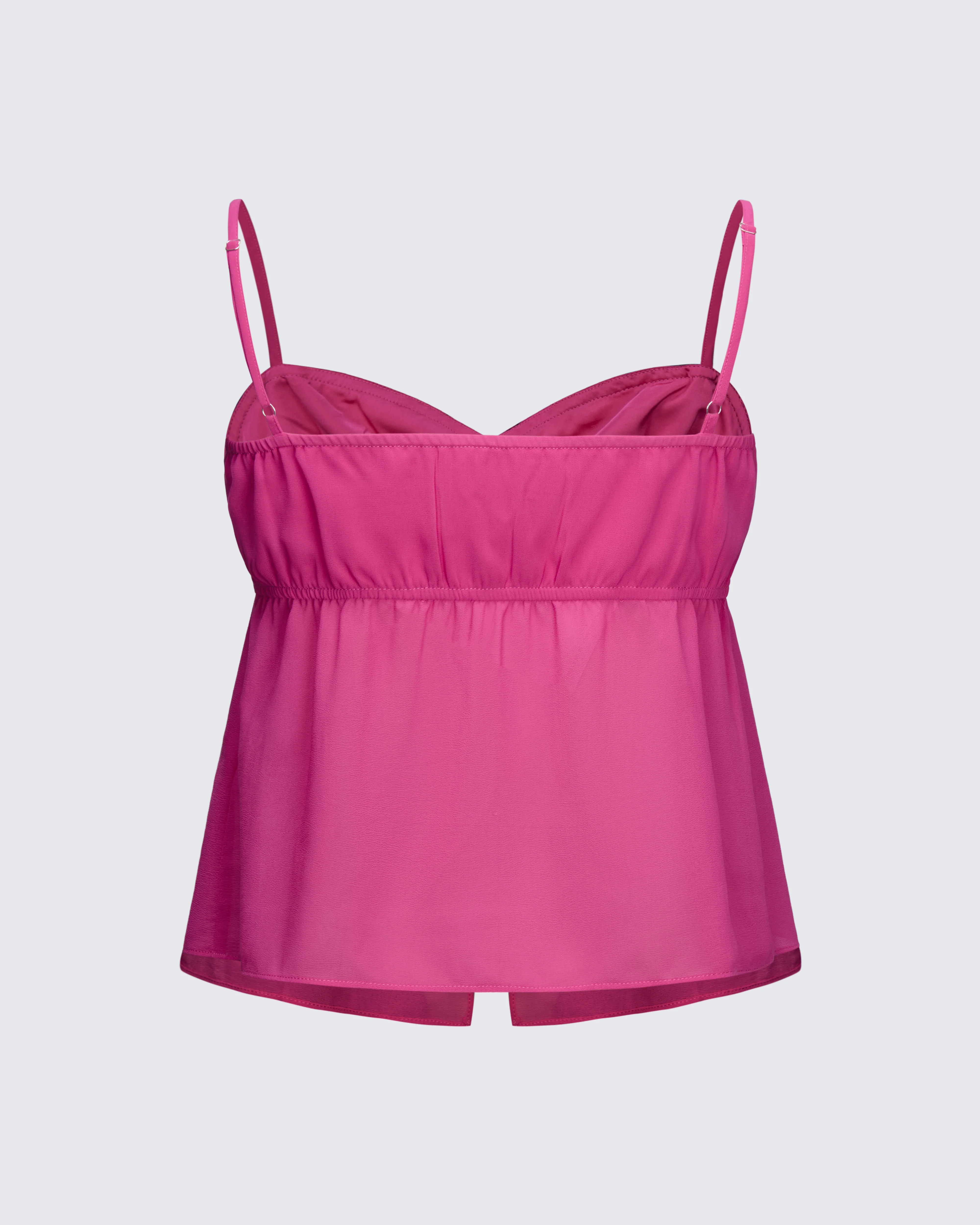 Dolli Pink Open Front Chiffon Cami Top - Image 6