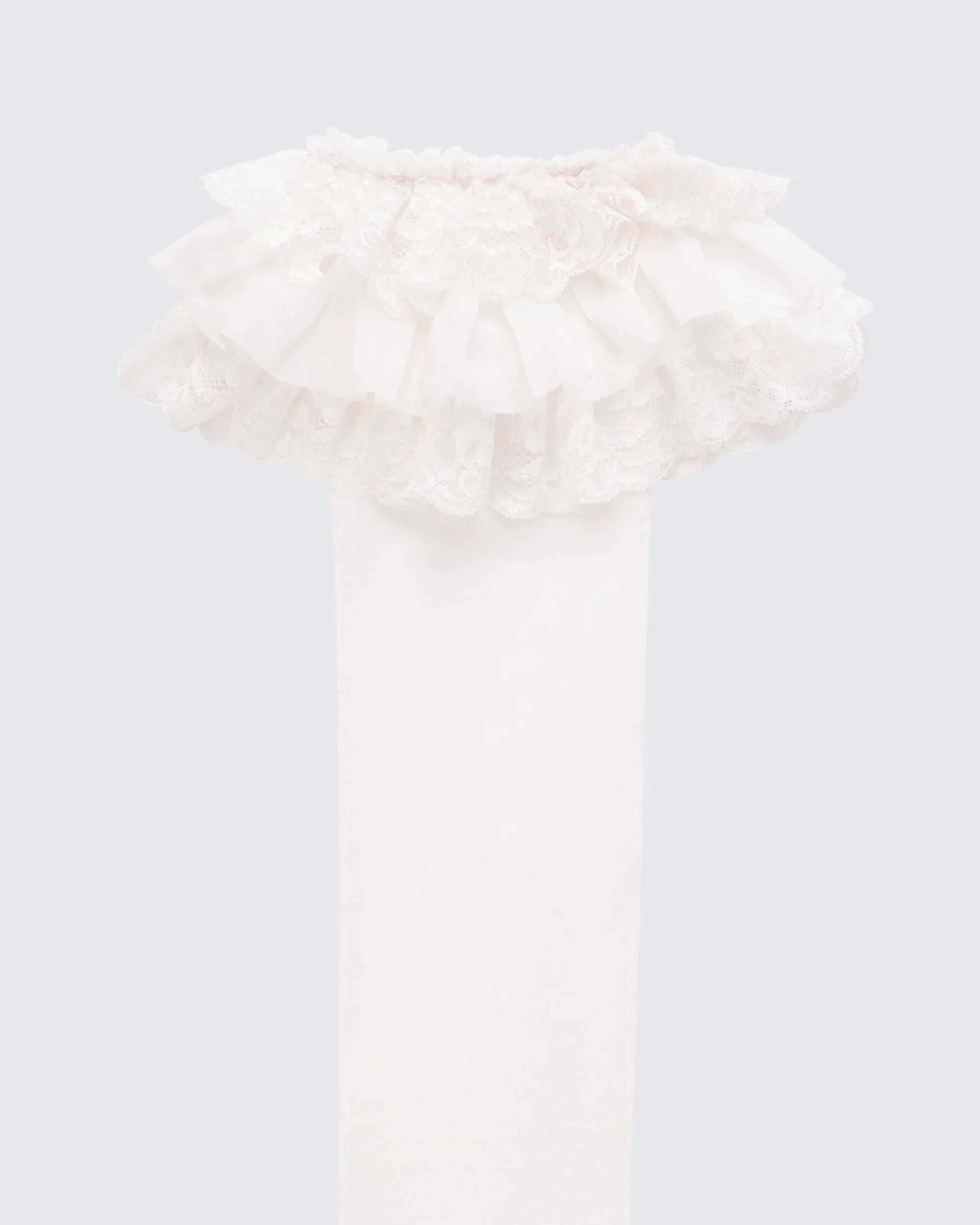 Dollie White Ruffle Mesh Sock - Image 3