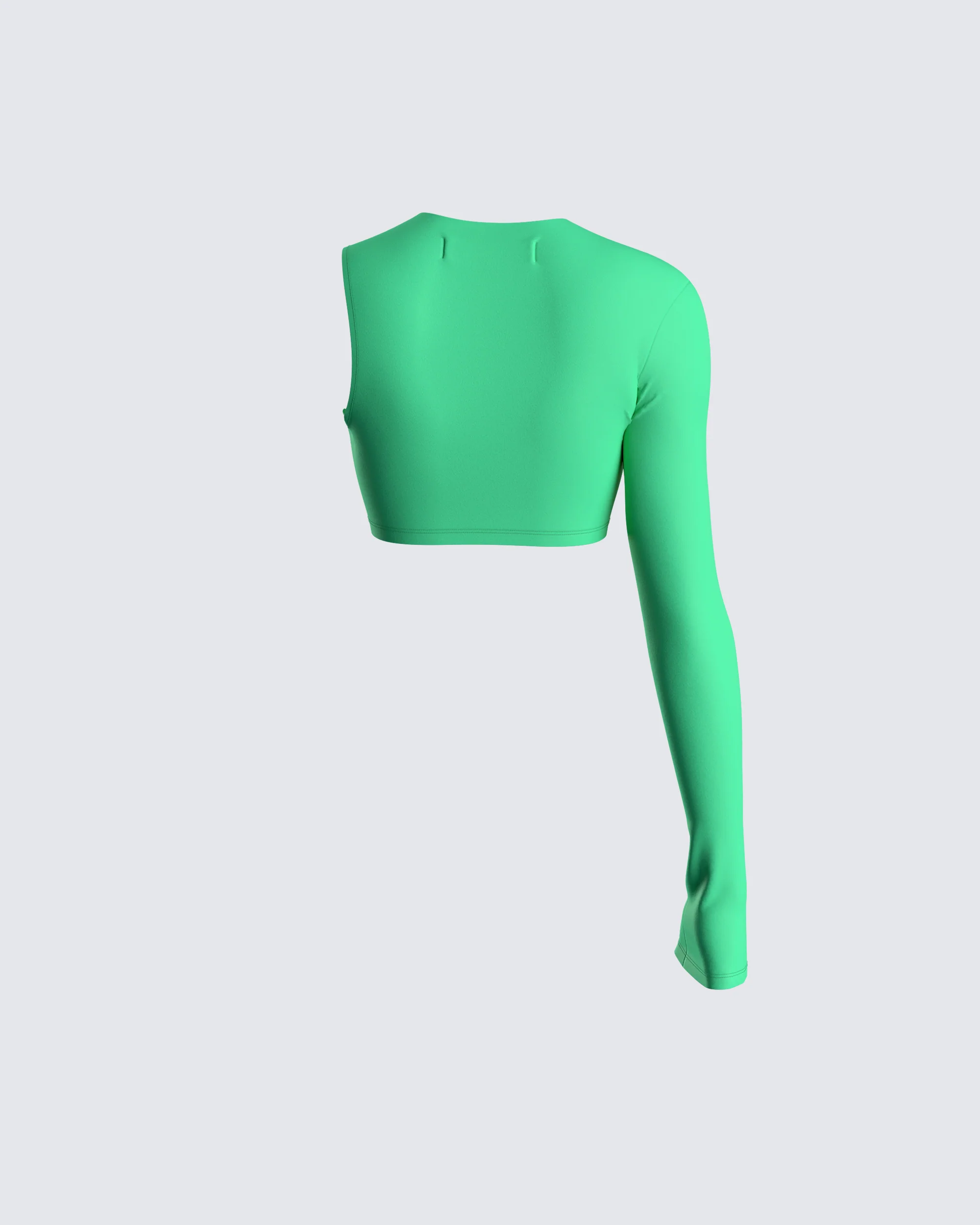 Domino Green Jersey Asymmetric Top - Image 3