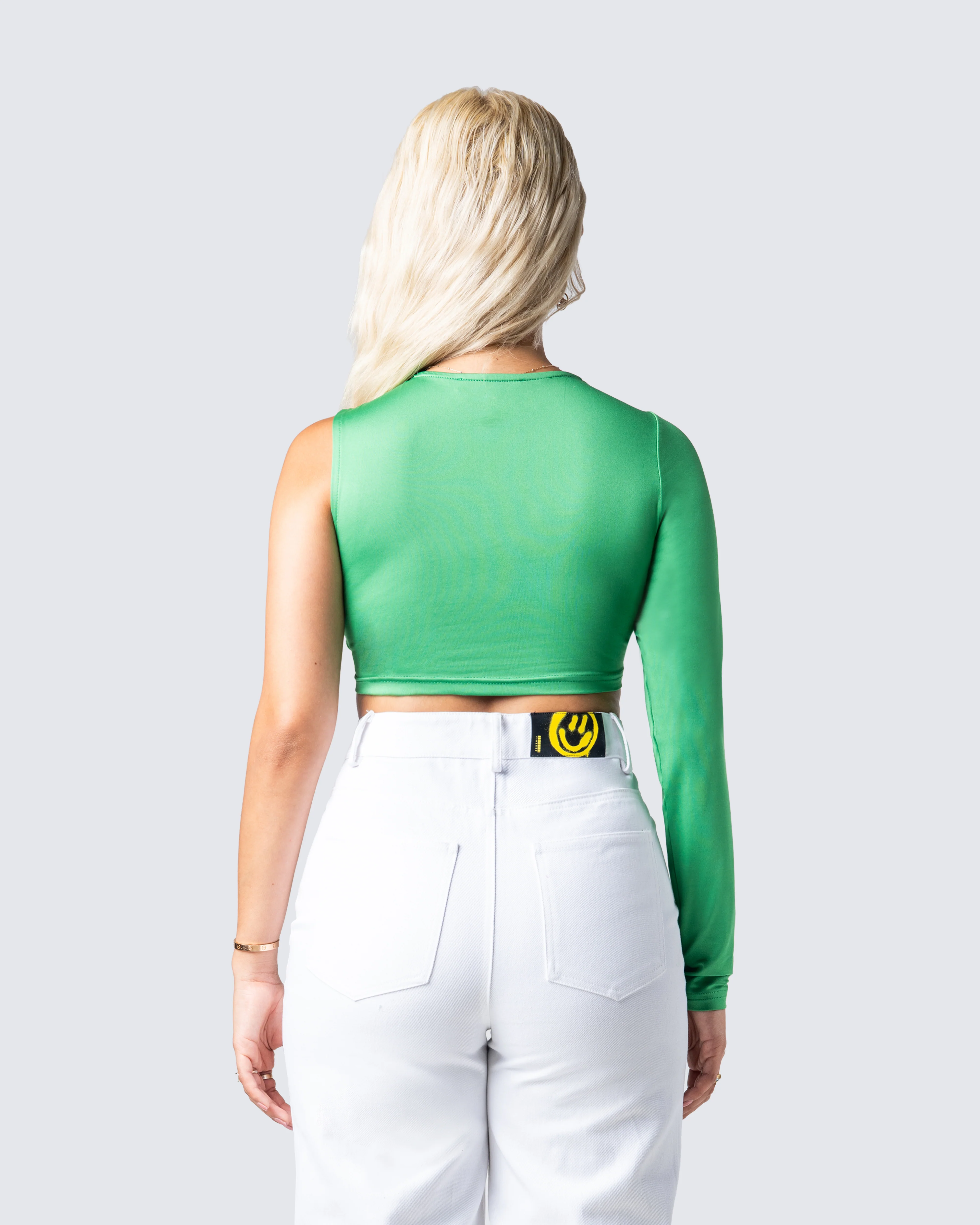 Domino Green Jersey Asymmetric Top - Image 6