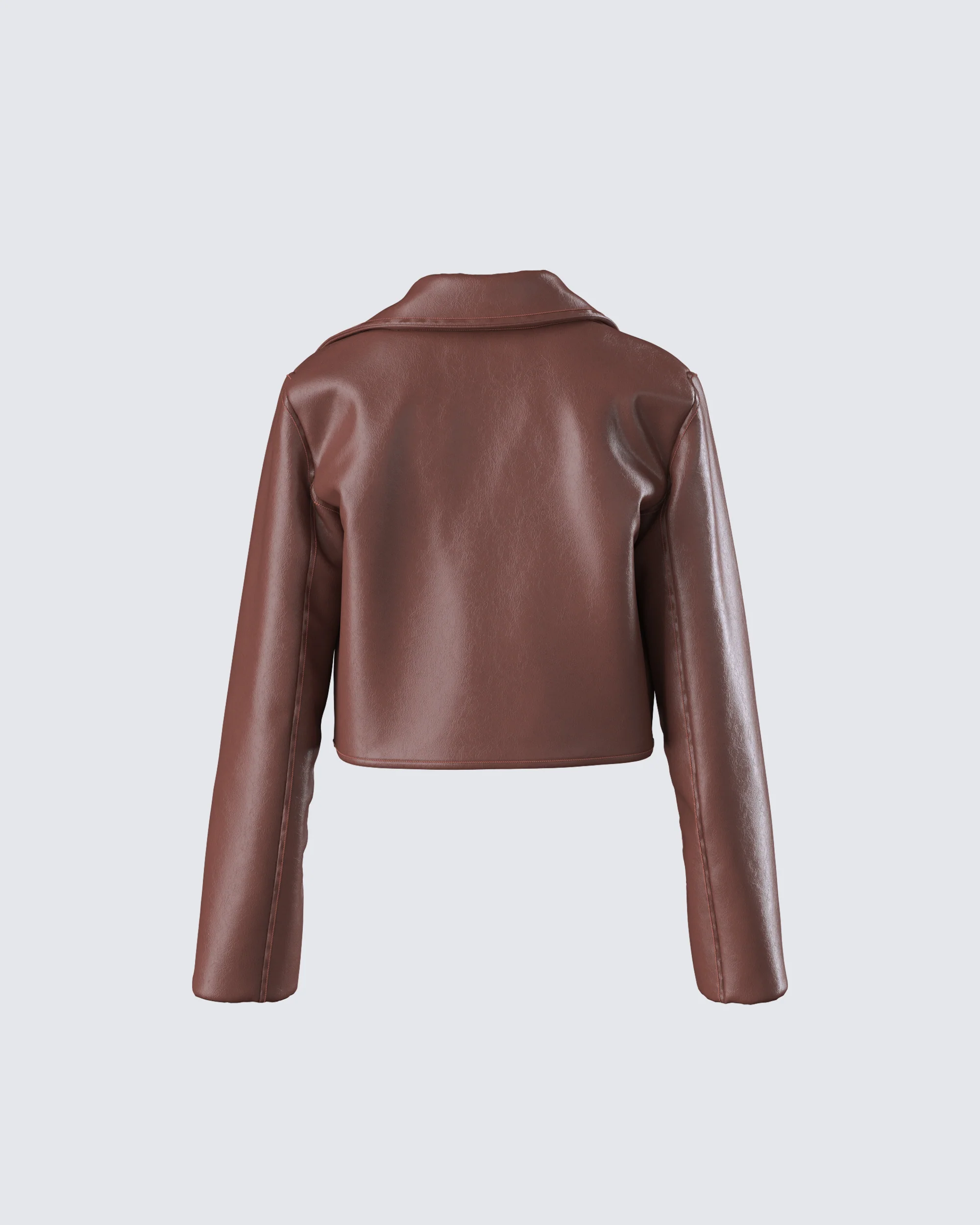 Donny Brown Vegan Leather Jacket - Image 3