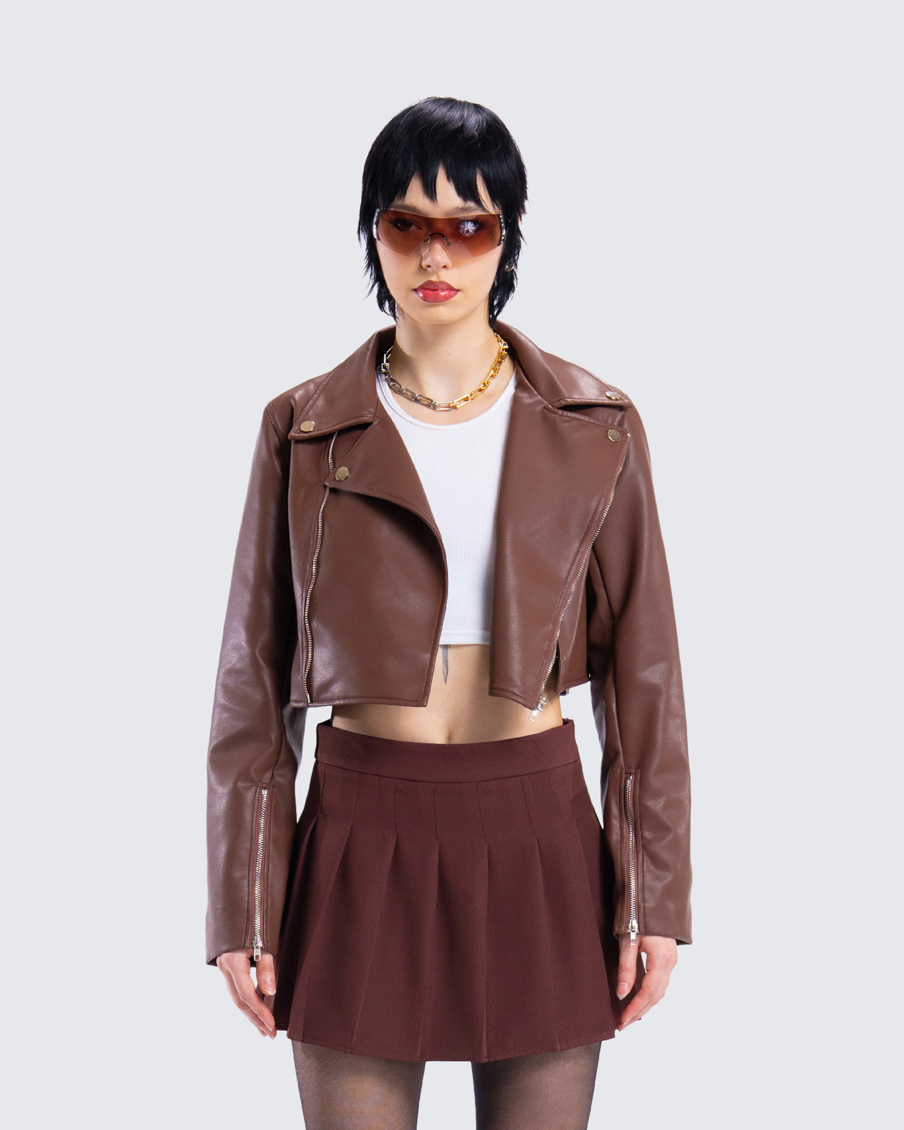 Donny Brown Vegan Leather Jacket - Image 4