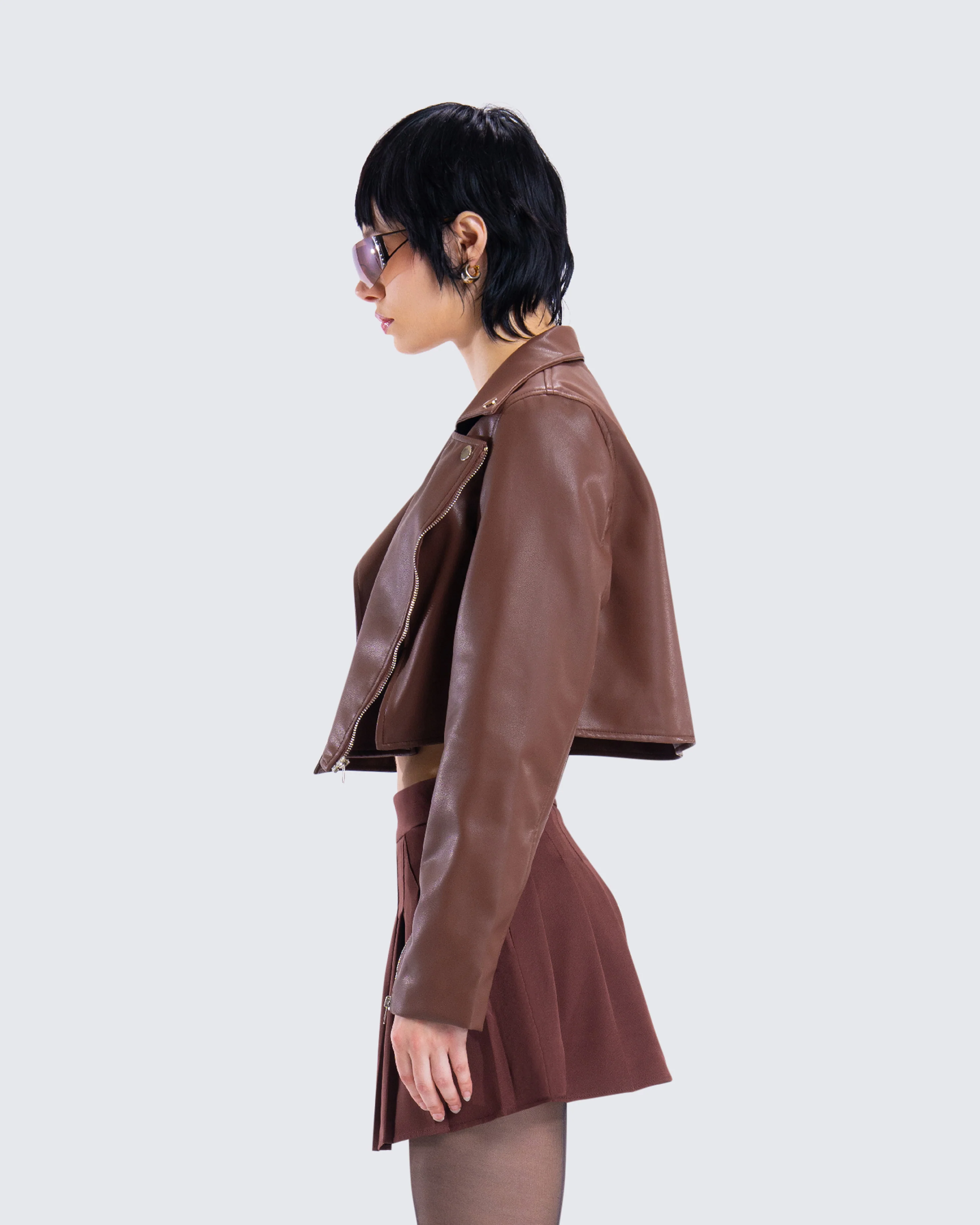 Donny Brown Vegan Leather Jacket - Image 6