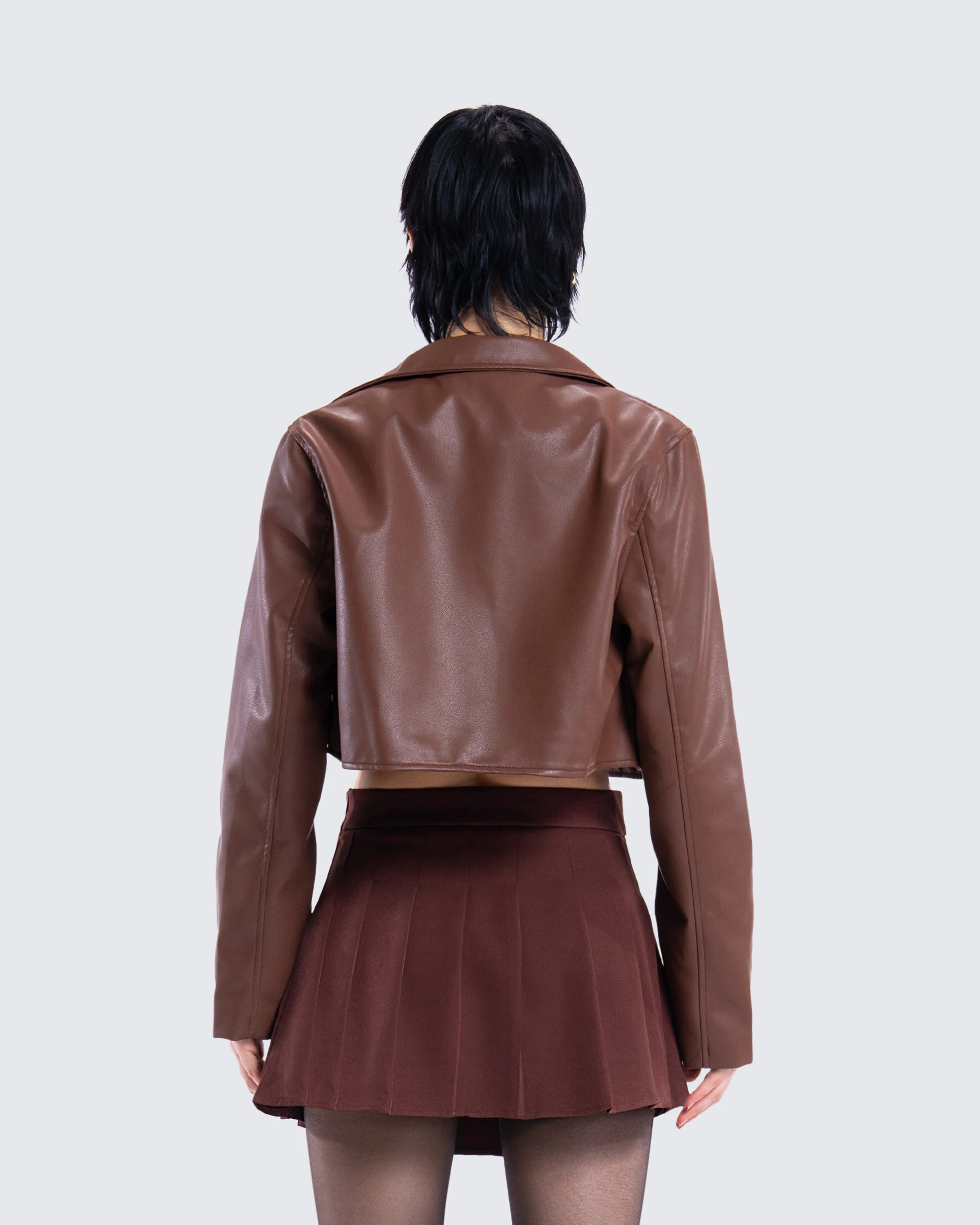 Donny Brown Vegan Leather Jacket - Image 7