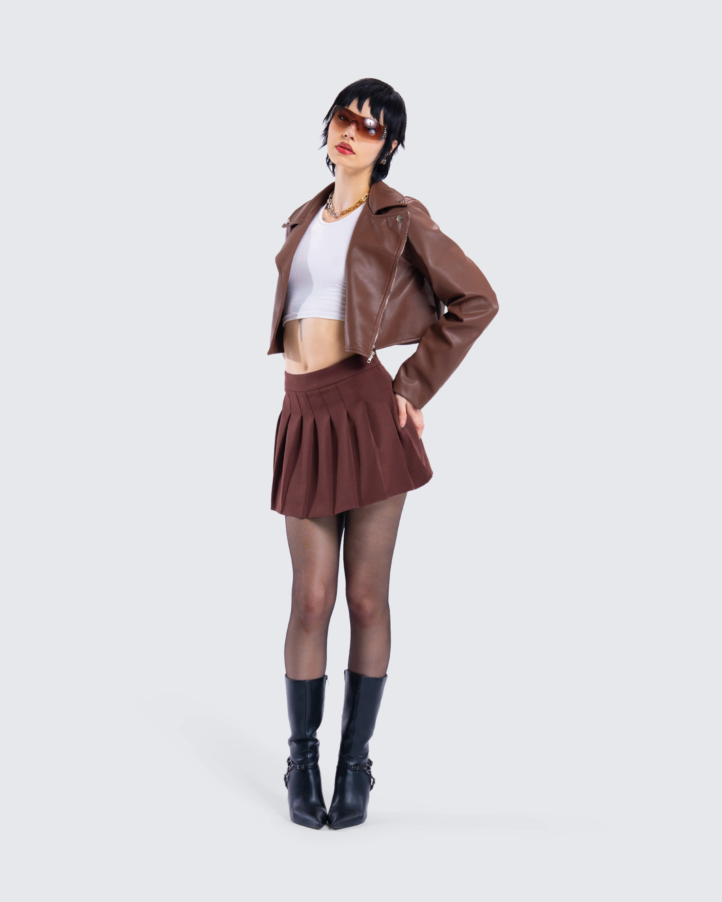 Donny Brown Vegan Leather Jacket - Image 9
