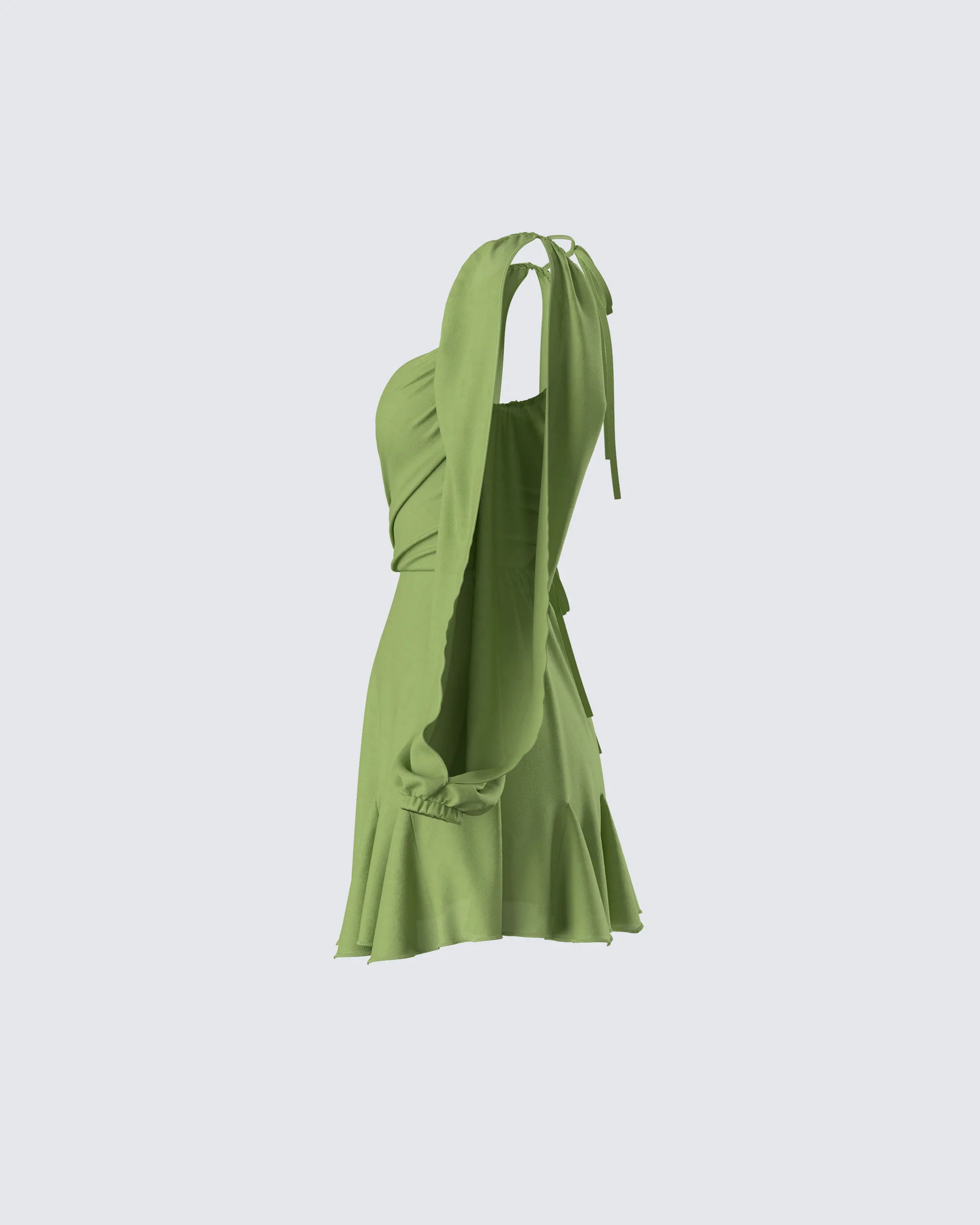 Dori Green Cross Front Mini Dress - Image 2